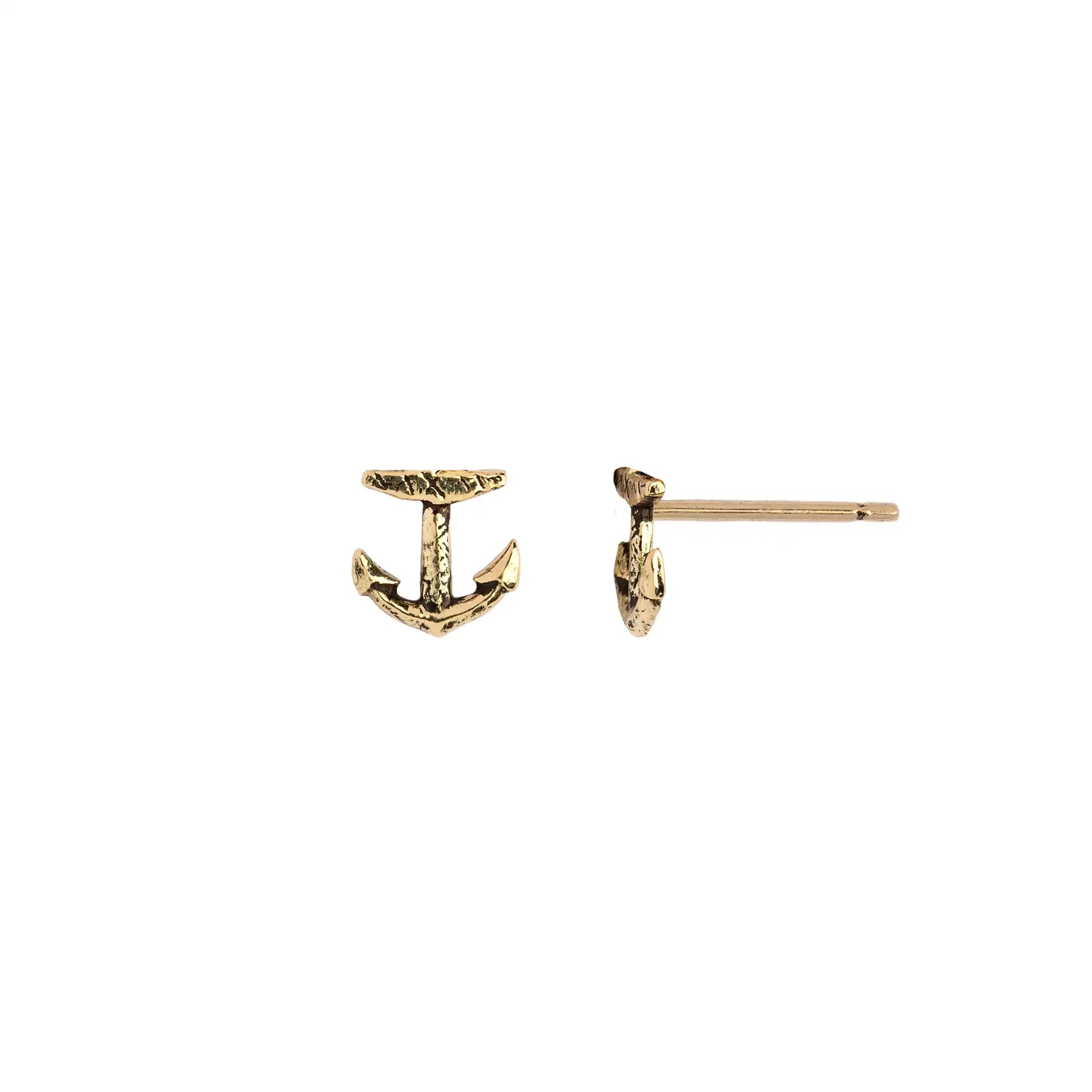 Anchor 14K Gold Symbol Stud
