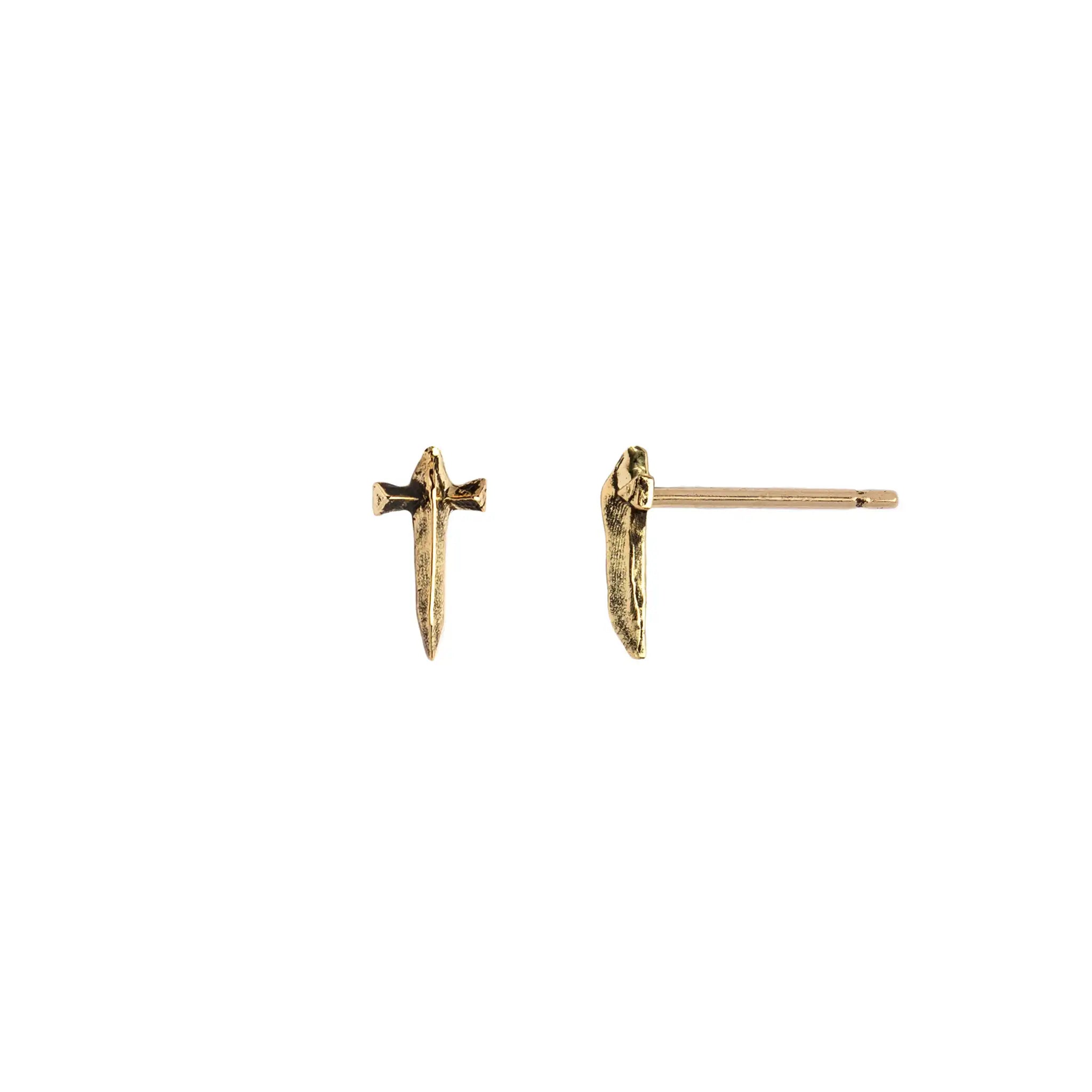 Dagger 14K Gold Symbol Stud