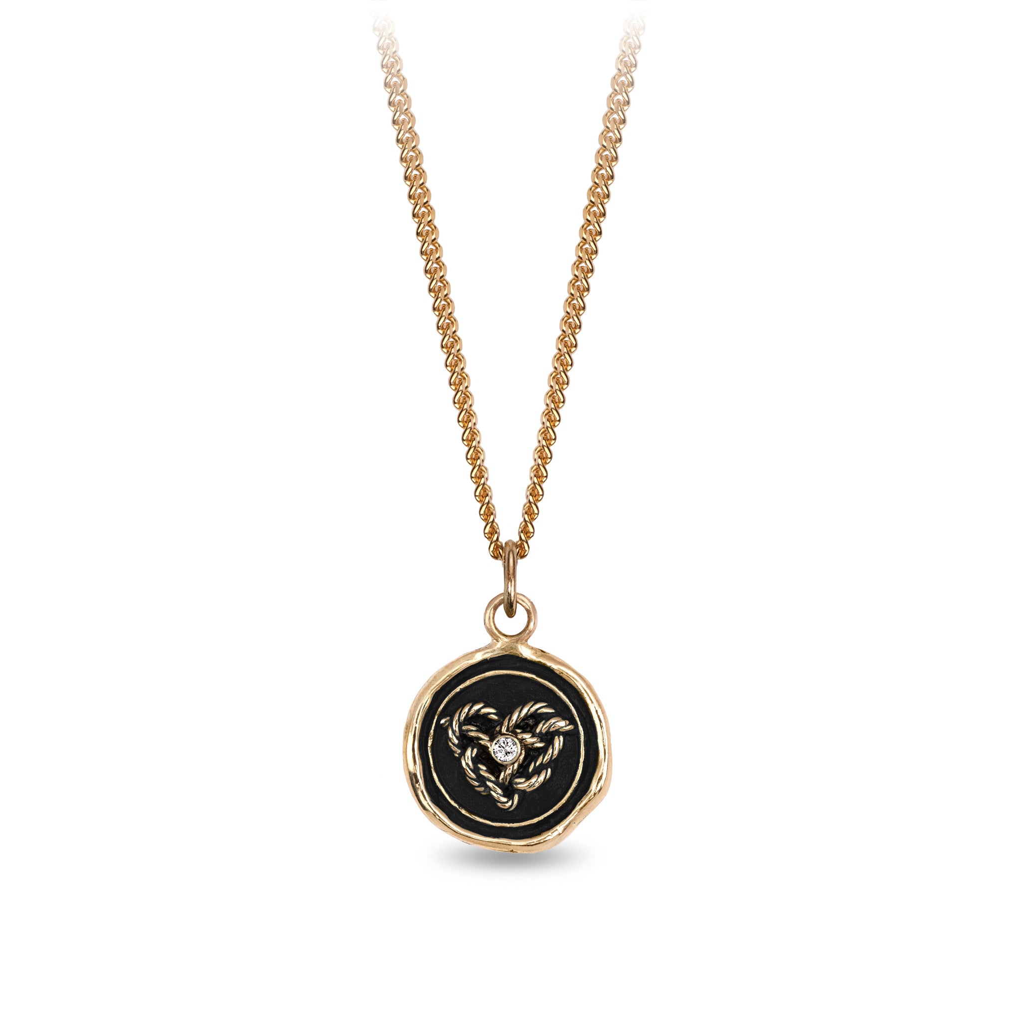 Love Knot 14K Gold Diamond Set Signature Talisman