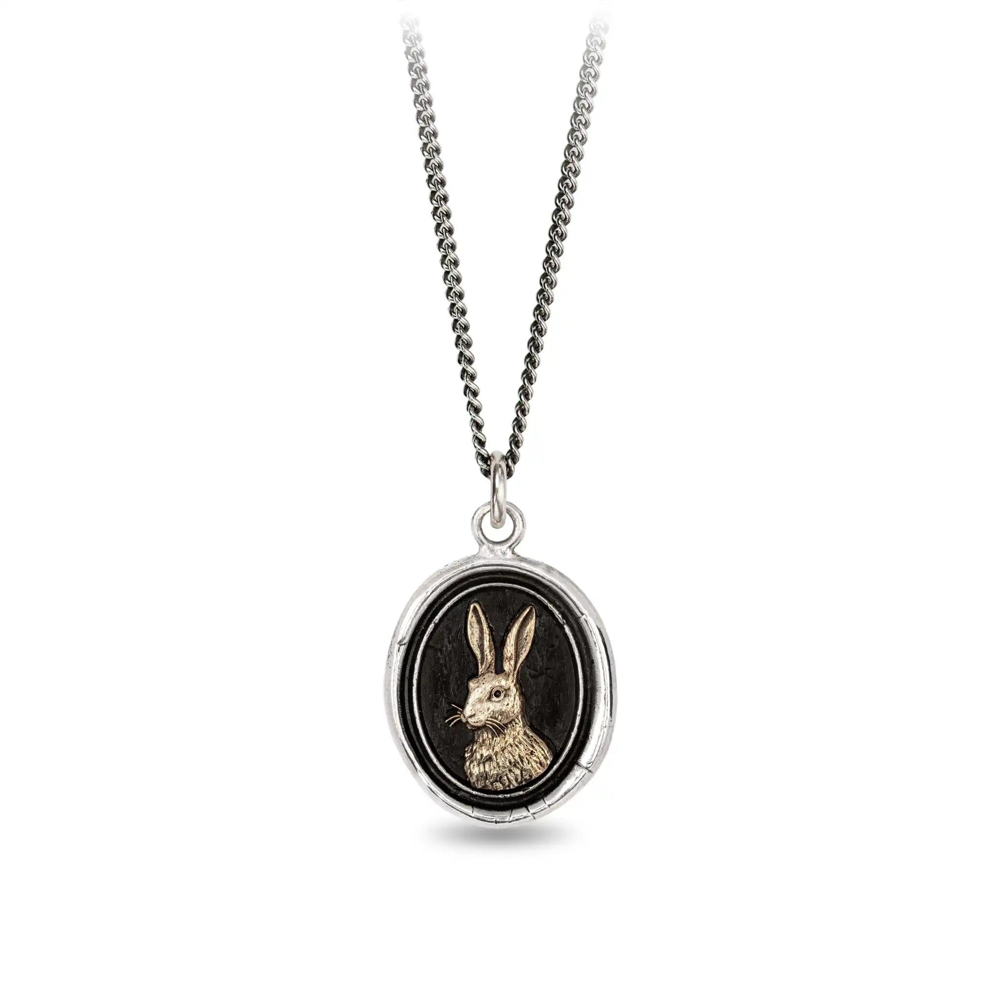 Hare 14K Gold on Silver Talisman