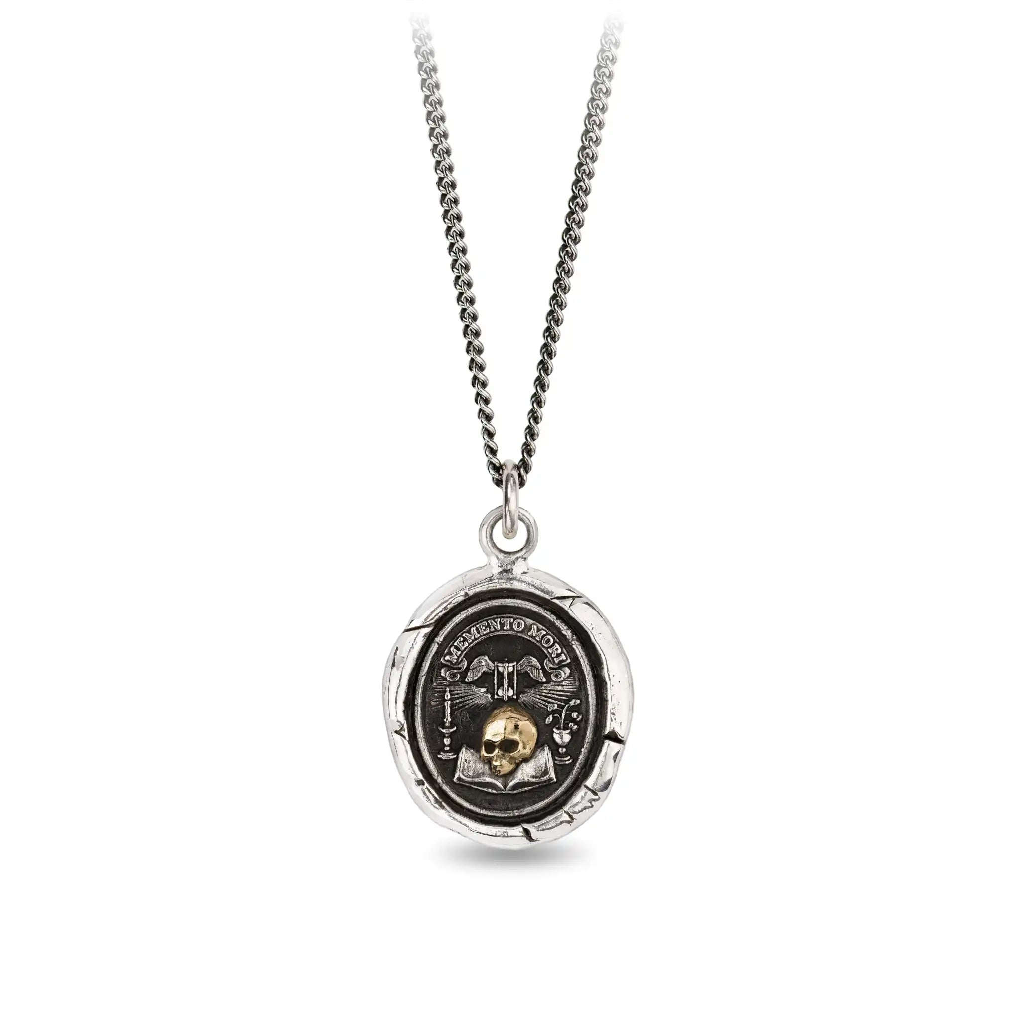 Memento Mori 14K Gold on Silver Talisman