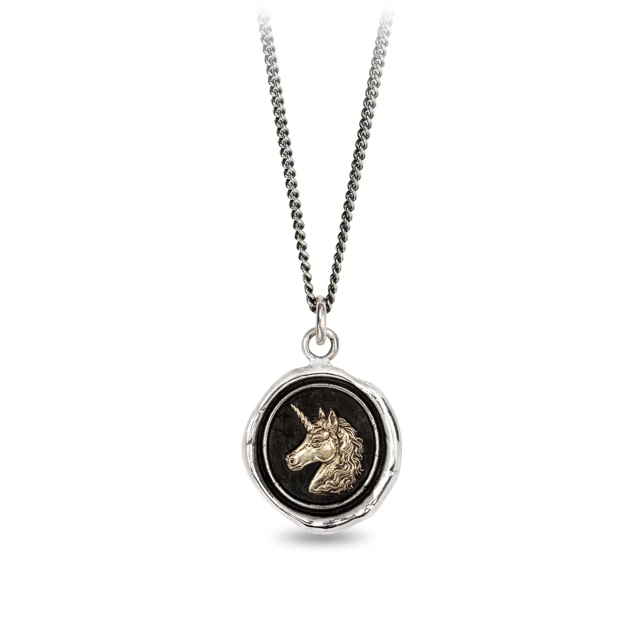 Unicorn 14K Gold on Silver Talisman