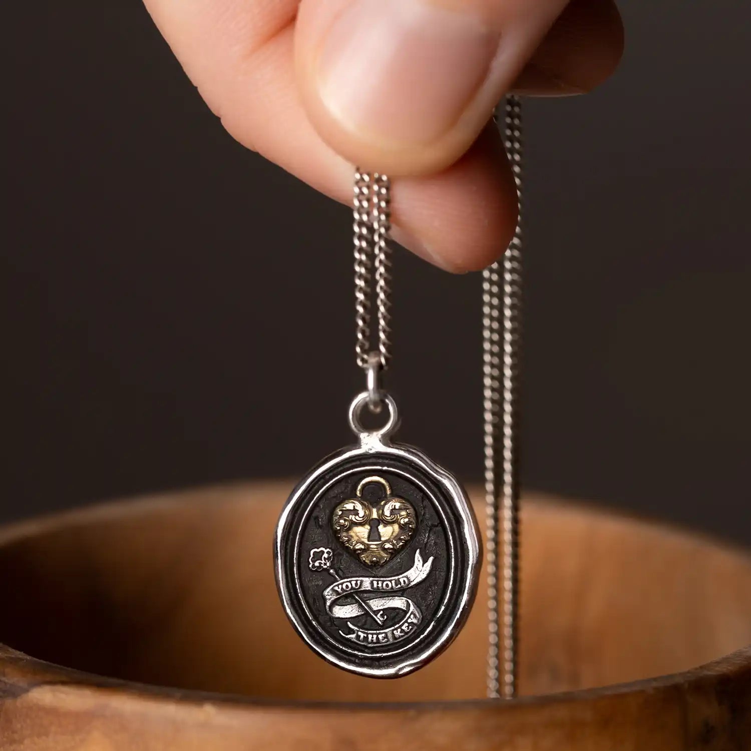 You Hold the Key 14K Gold on Silver Talisman
