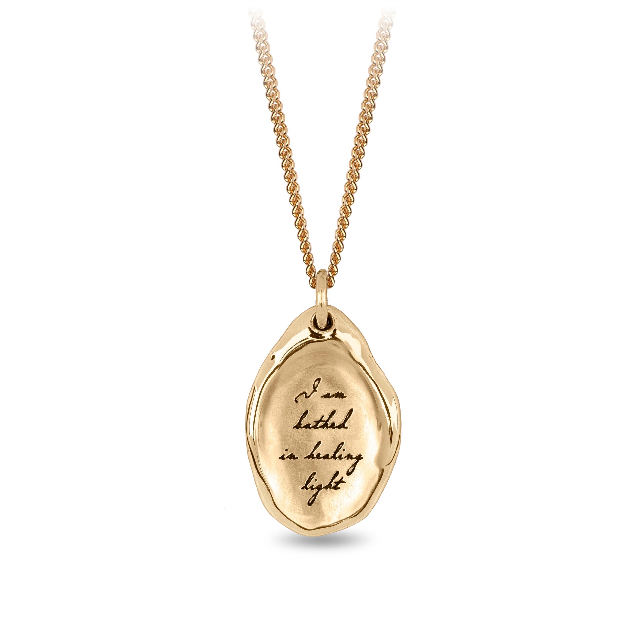 I Am Bathed In Healing Light 14K Gold Affirmation Talisman