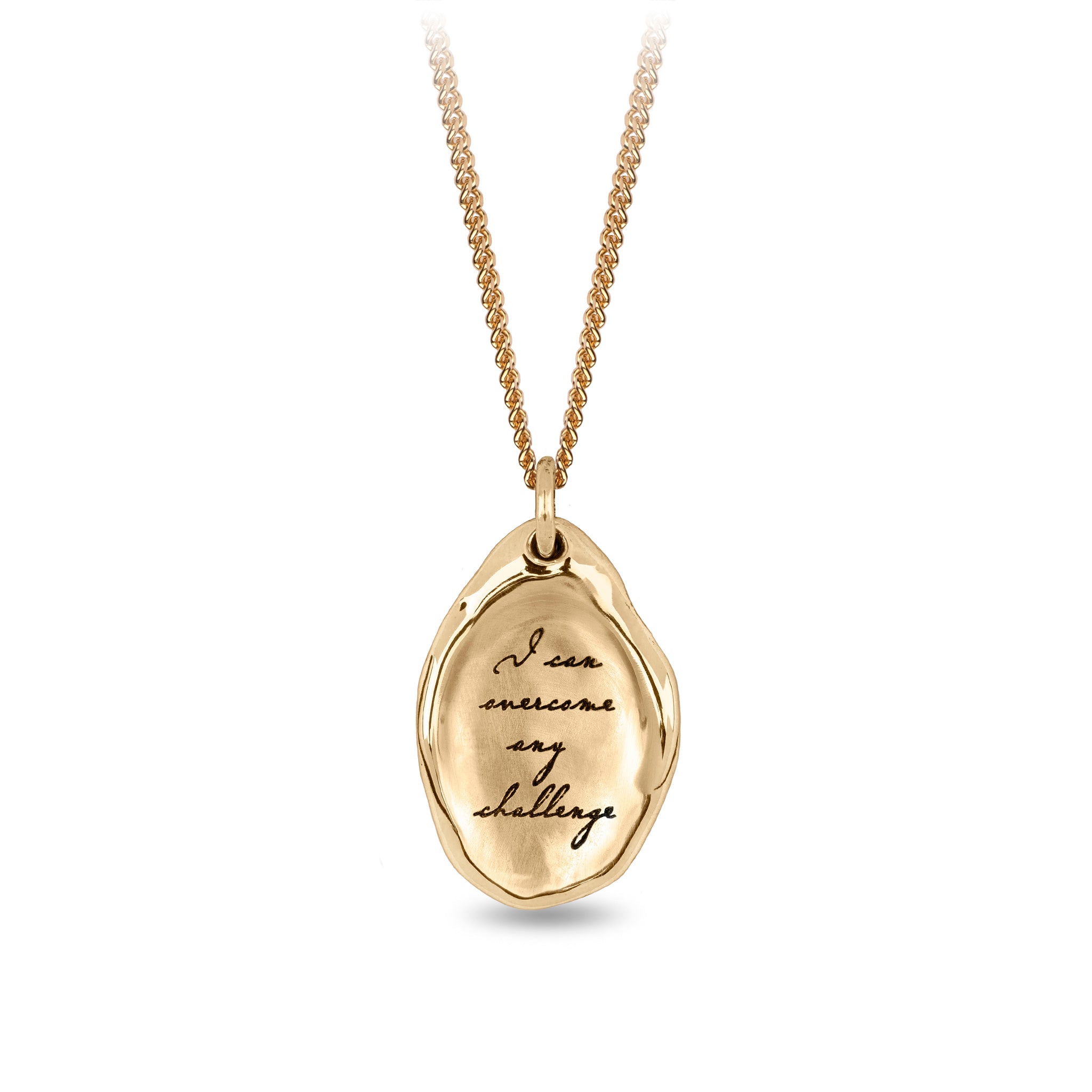 I Can Overcome Any Challenge 14K Gold Affirmation Talisman