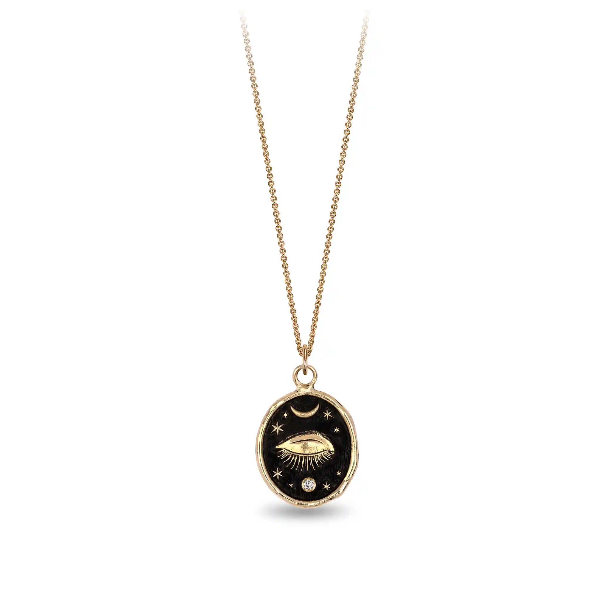 Inner Vision 14K Gold Diamond Set Talisman