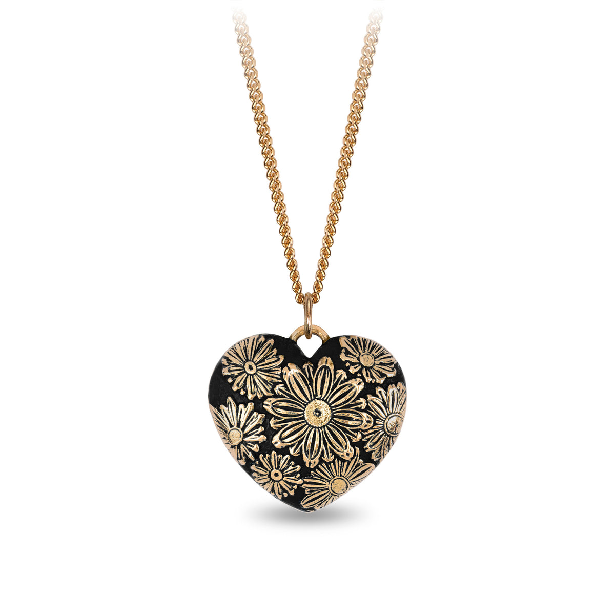 Daisy 14K Gold Large Puffed Heart Talisman