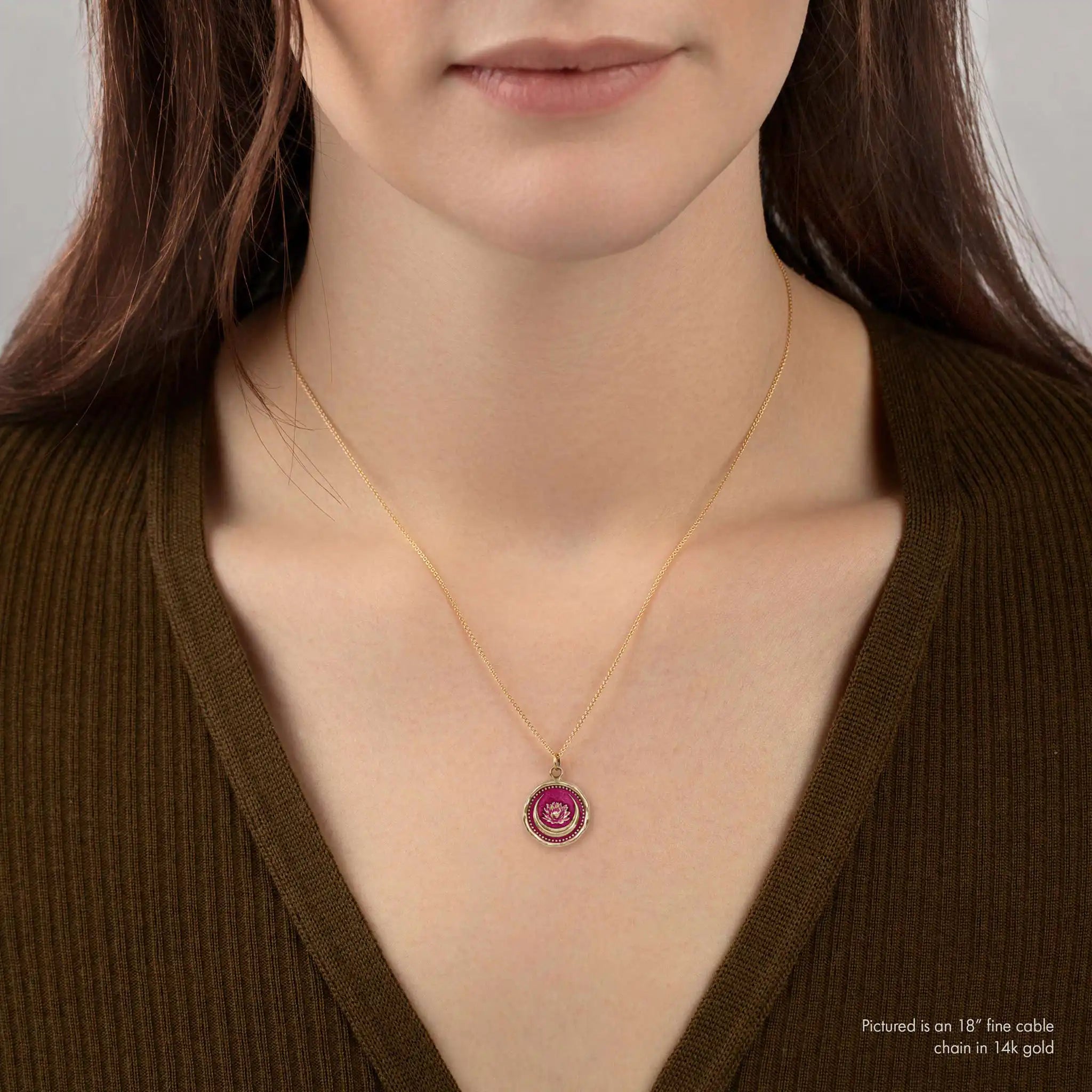 Lotus Flower 14K Gold Talisman - True Colors