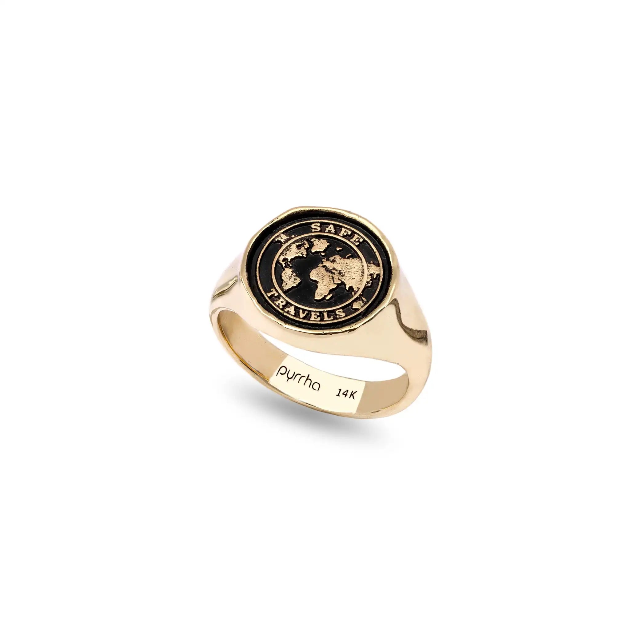 Safe Travels 14K Gold Signet Ring