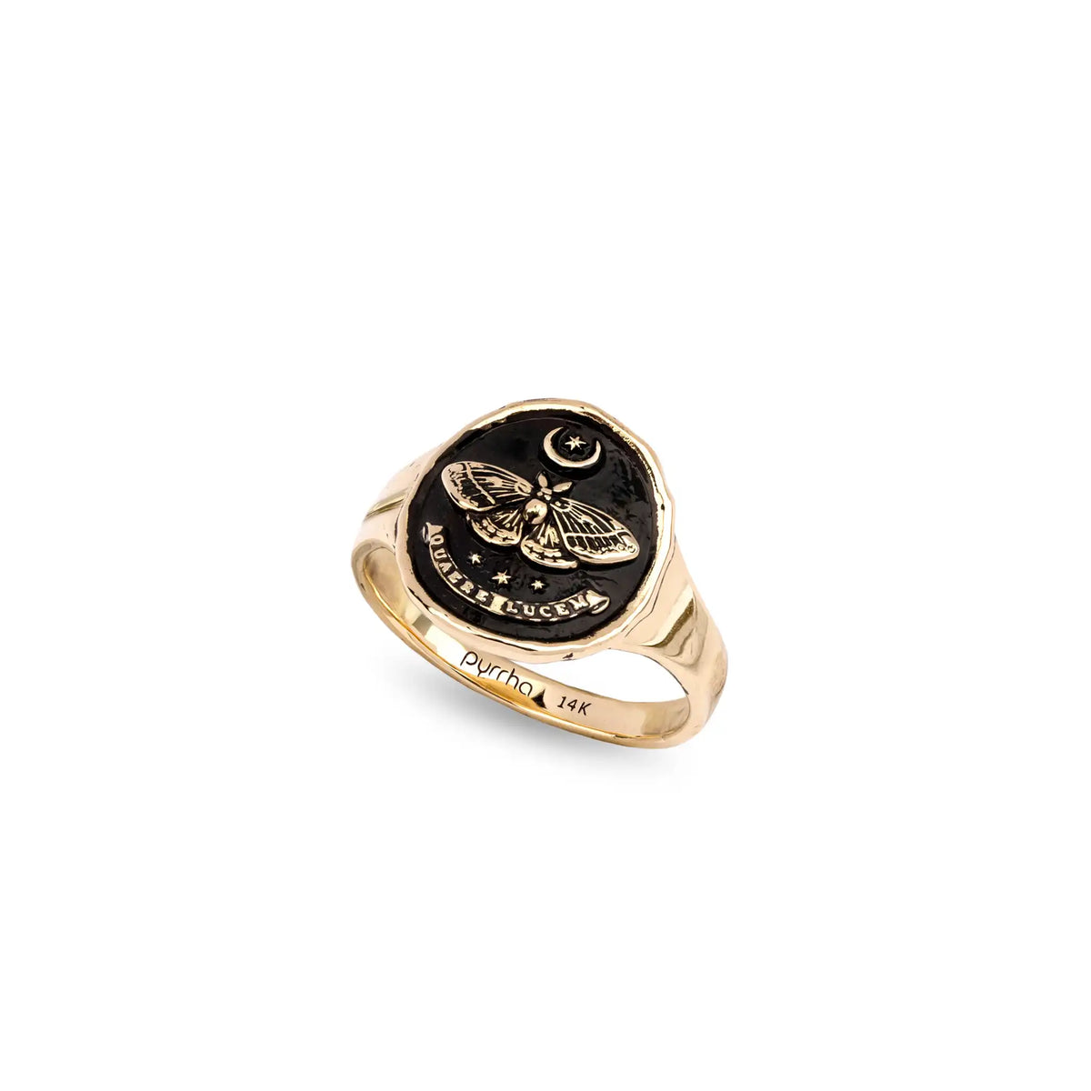 Seek the Light 14K Gold Cigar Band Ring