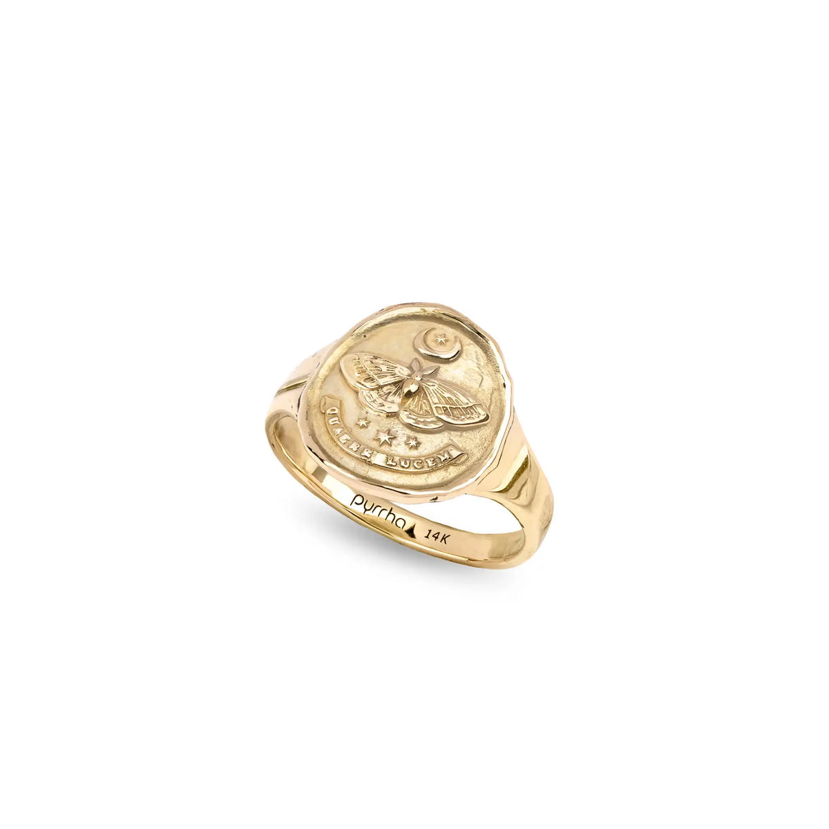 Seek the Light 14K Gold Cigar Band Ring - Unveiled