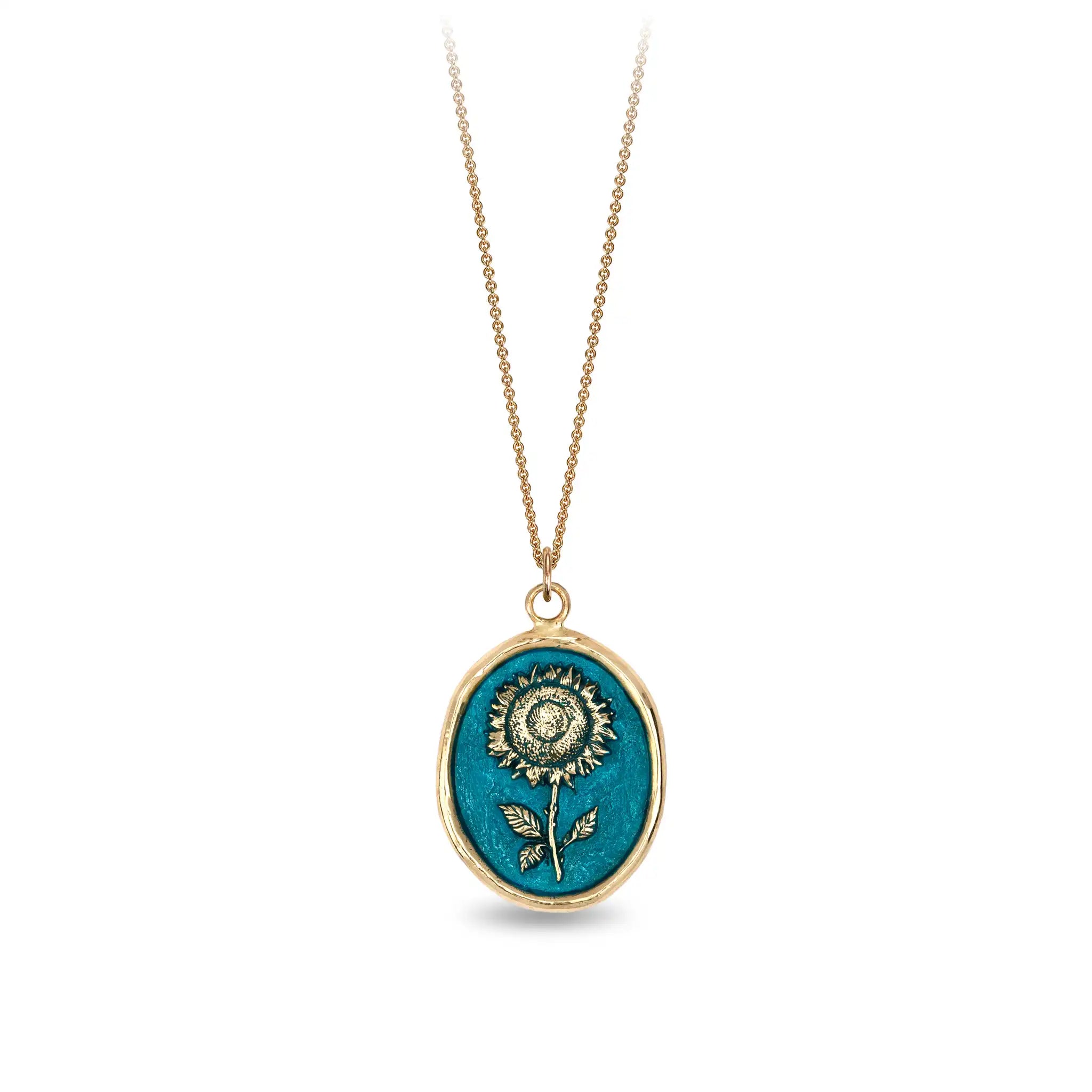 Sunflower 14K Gold Talisman - True Colors