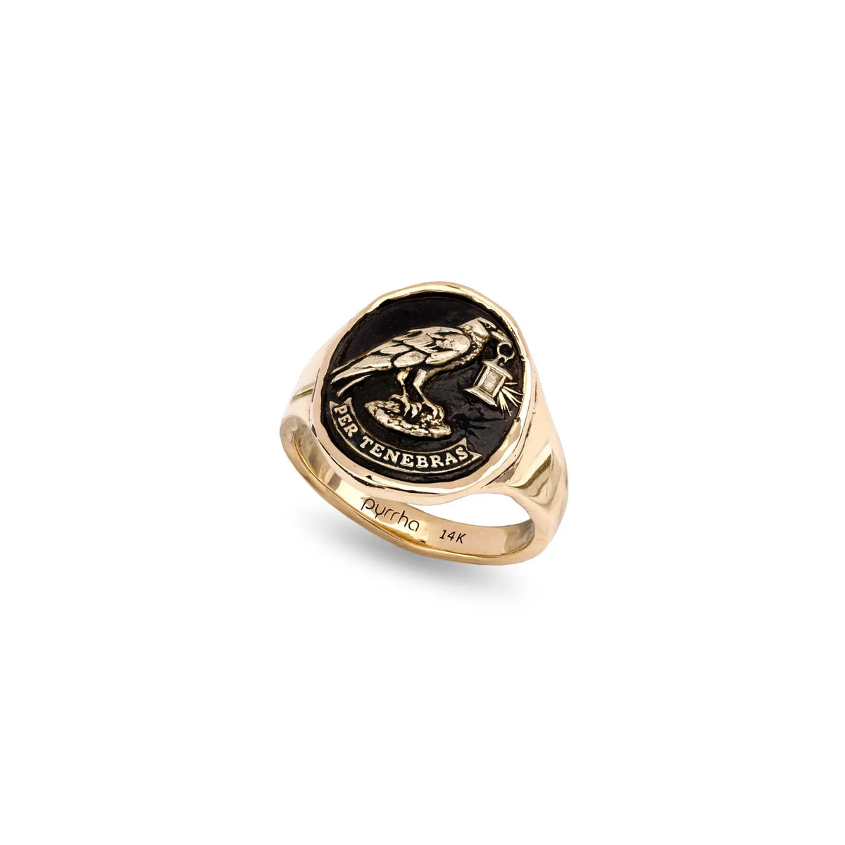 Through Darkness 14K Gold Cigar Band Ring