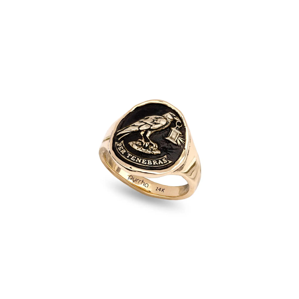 Through Darkness 14K Gold Cigar Band Ring