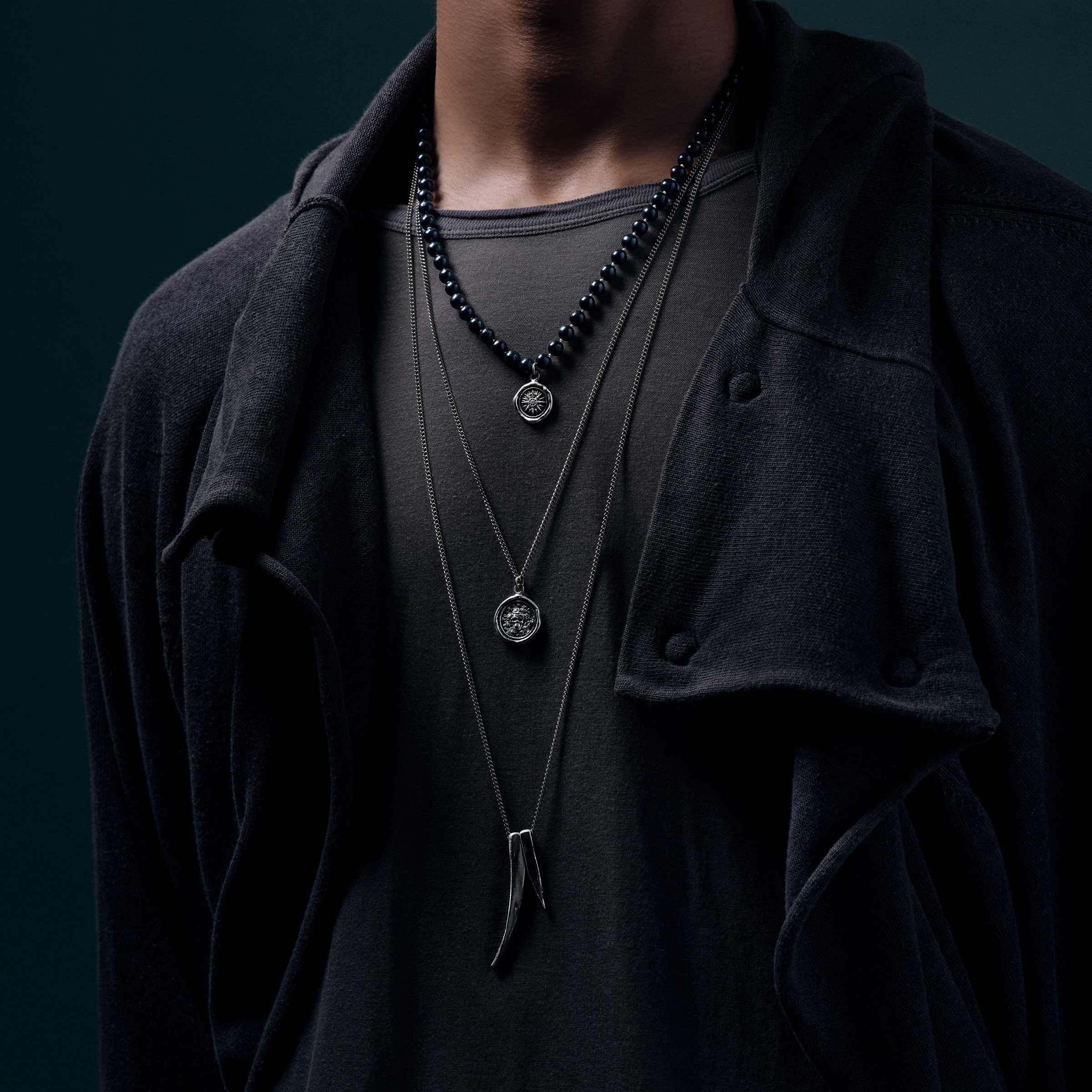 Direction Freshwater Pearl Necklace - Peacock Black - Bronze