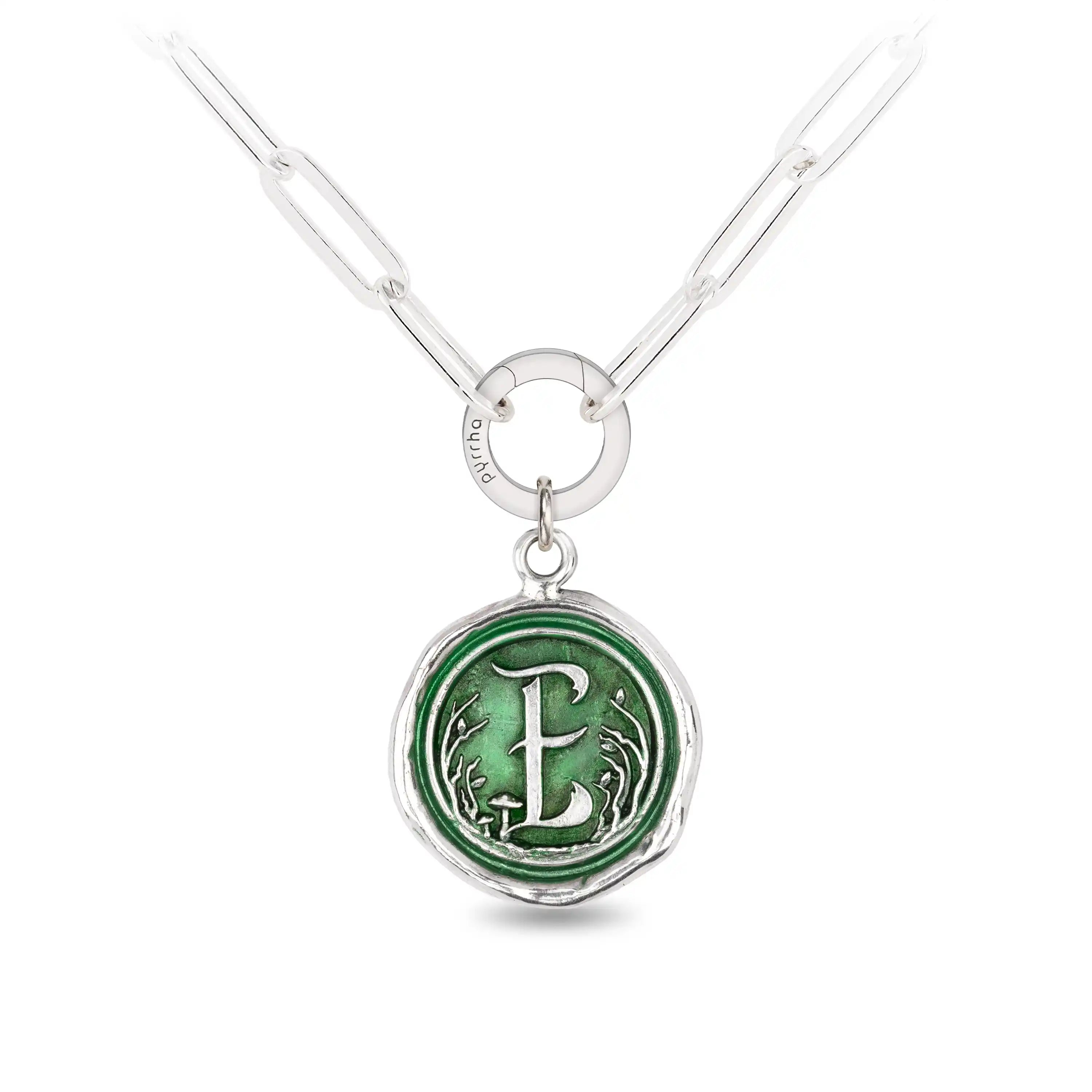 E for Elphaba Large Paperclip Chain Necklace - Wicked Green