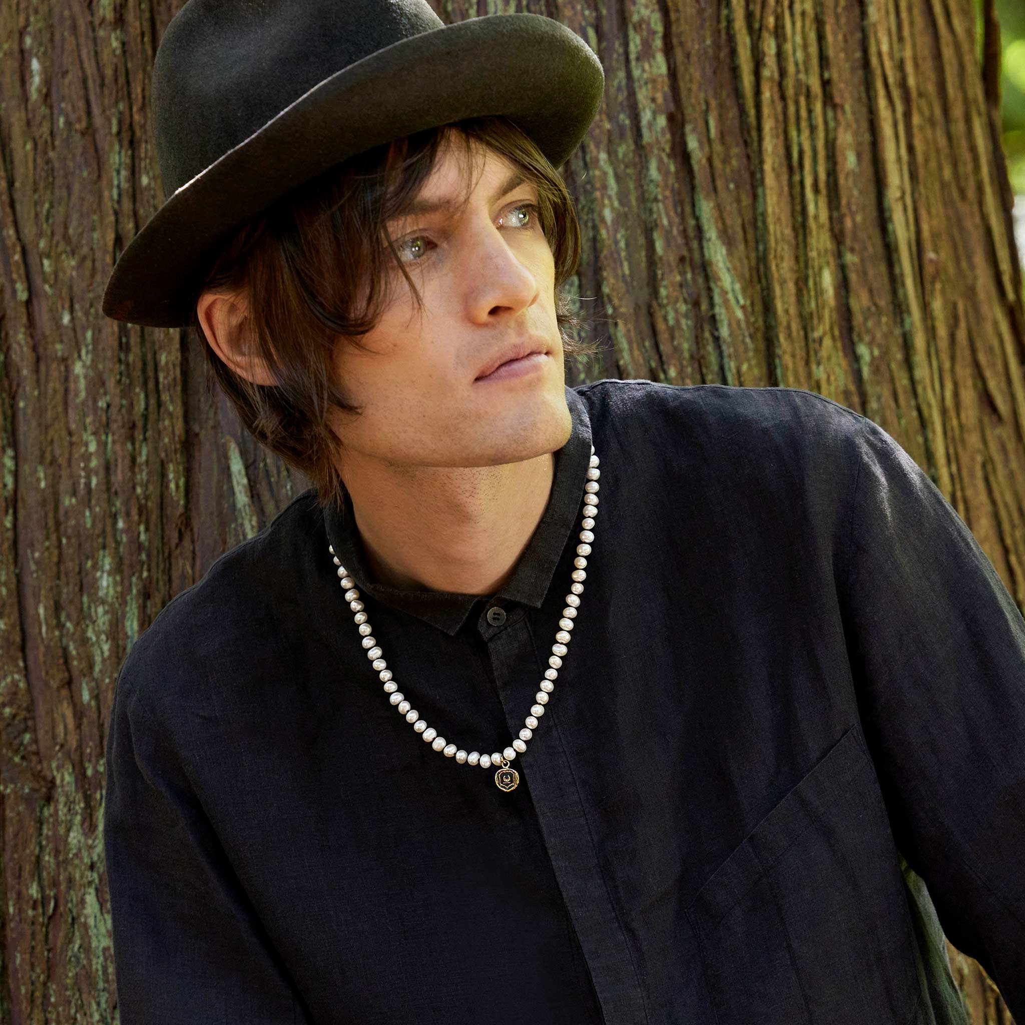 Remember to Live Freshwater Pearl Necklace - Peacock Black - Bronze