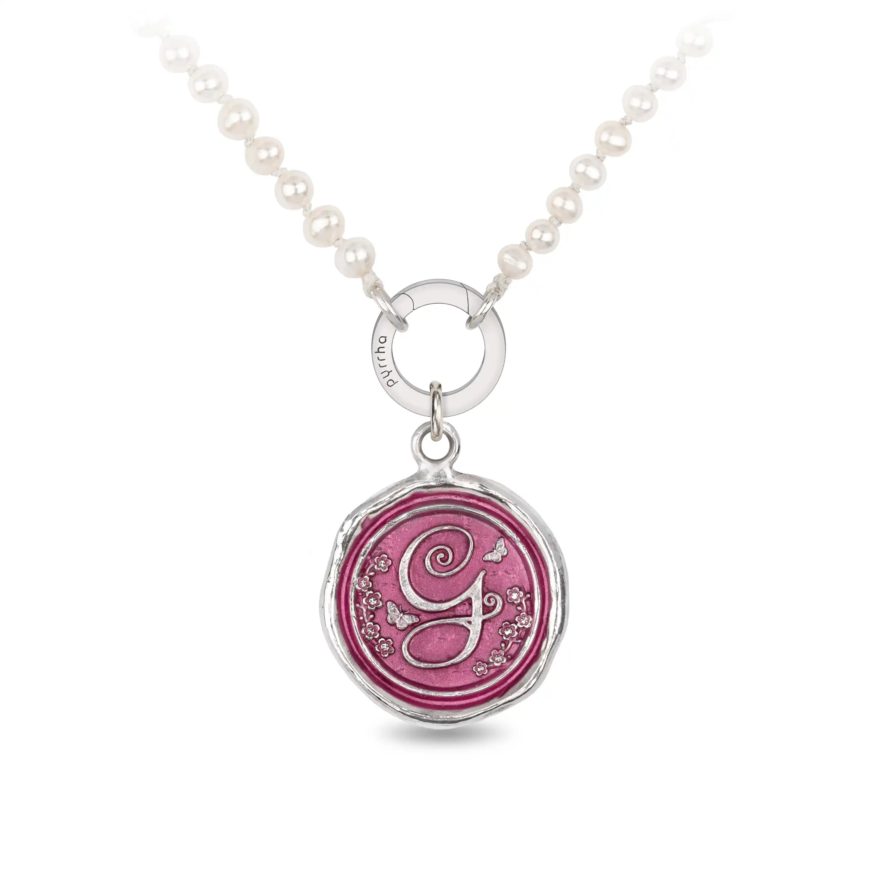 G for Glinda Knotted Freshwater Pearl Necklace - Wicked Pink