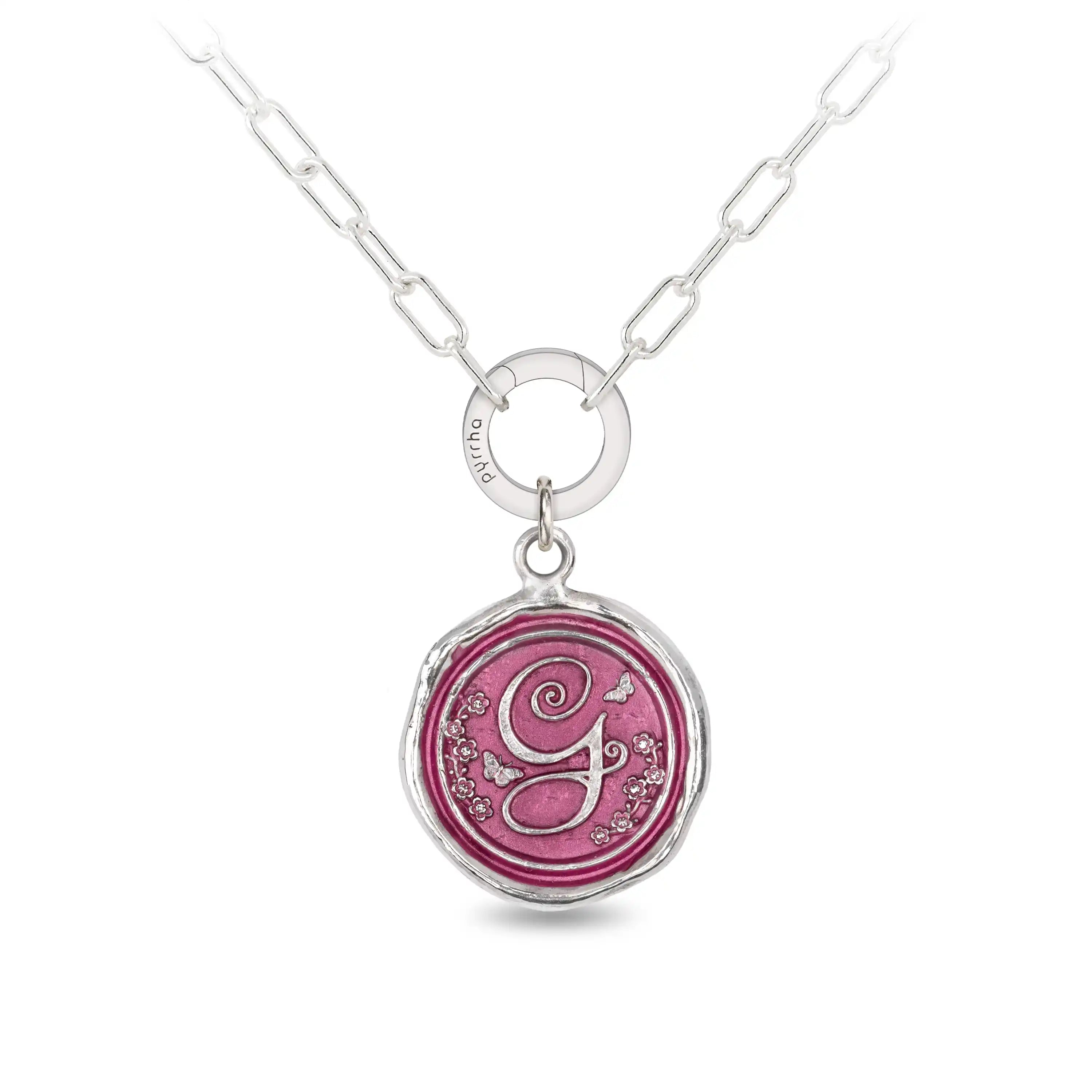 G for Glinda Small Paperclip Chain Necklace - Wicked Pink