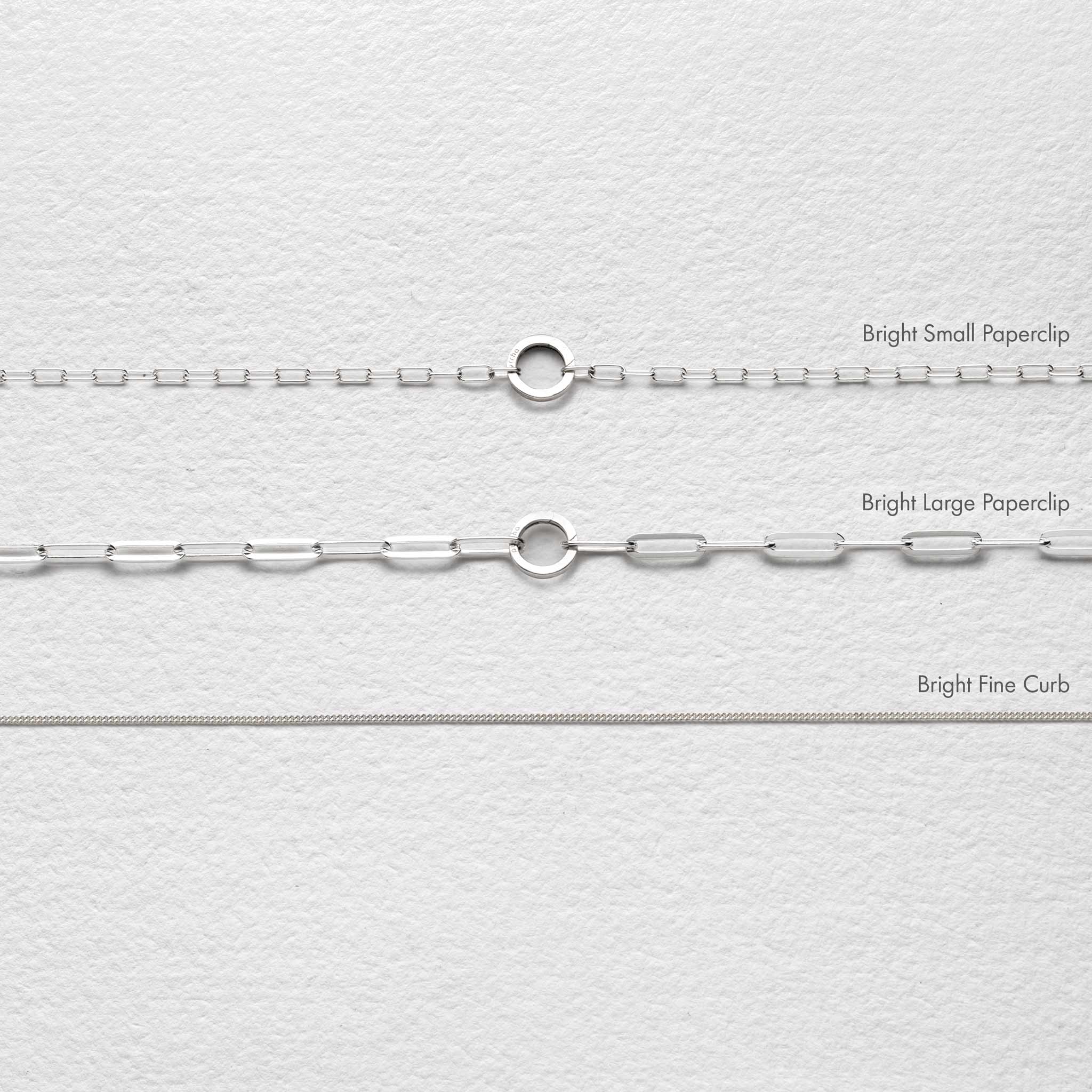 Bright Sterling Silver Chain Options