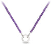 Amethyst Faceted Stone Choker with Talisman Clip