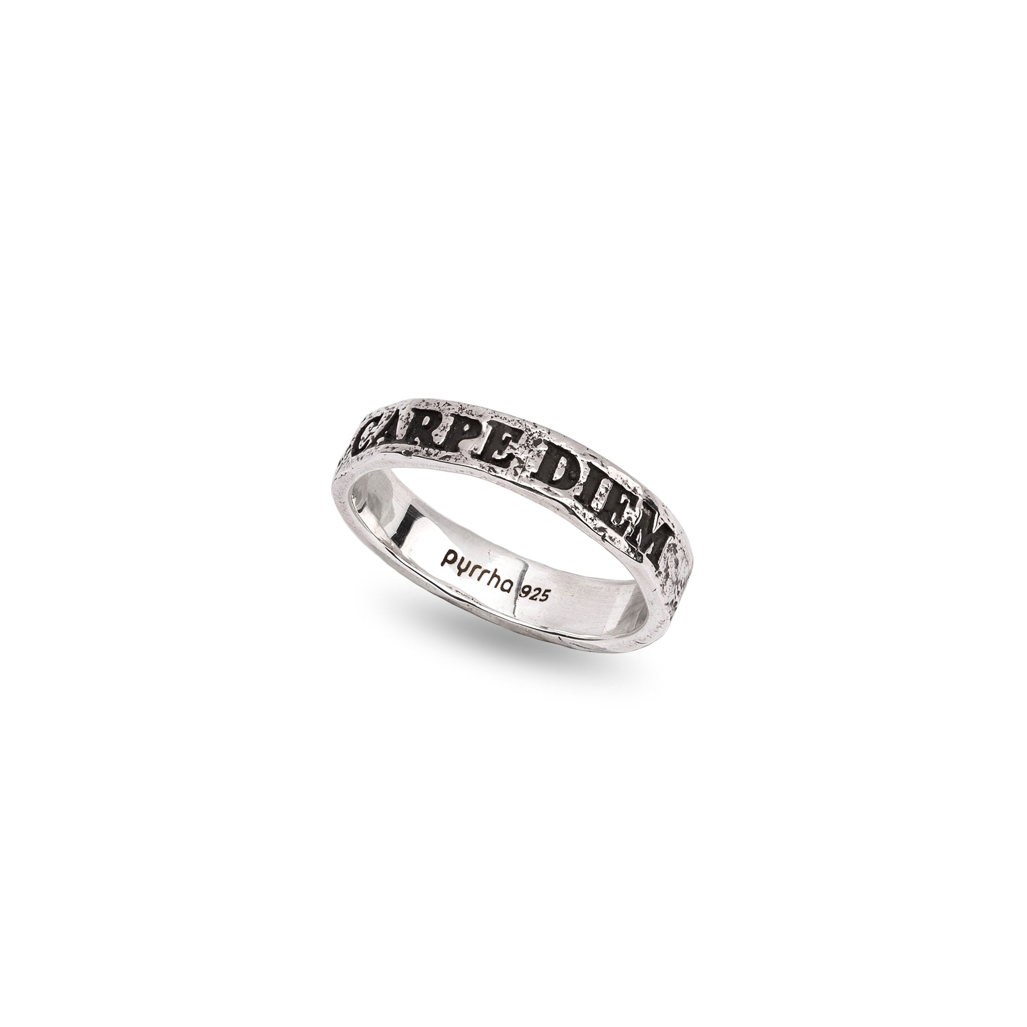 Seize The Day Latin Motto Band Ring