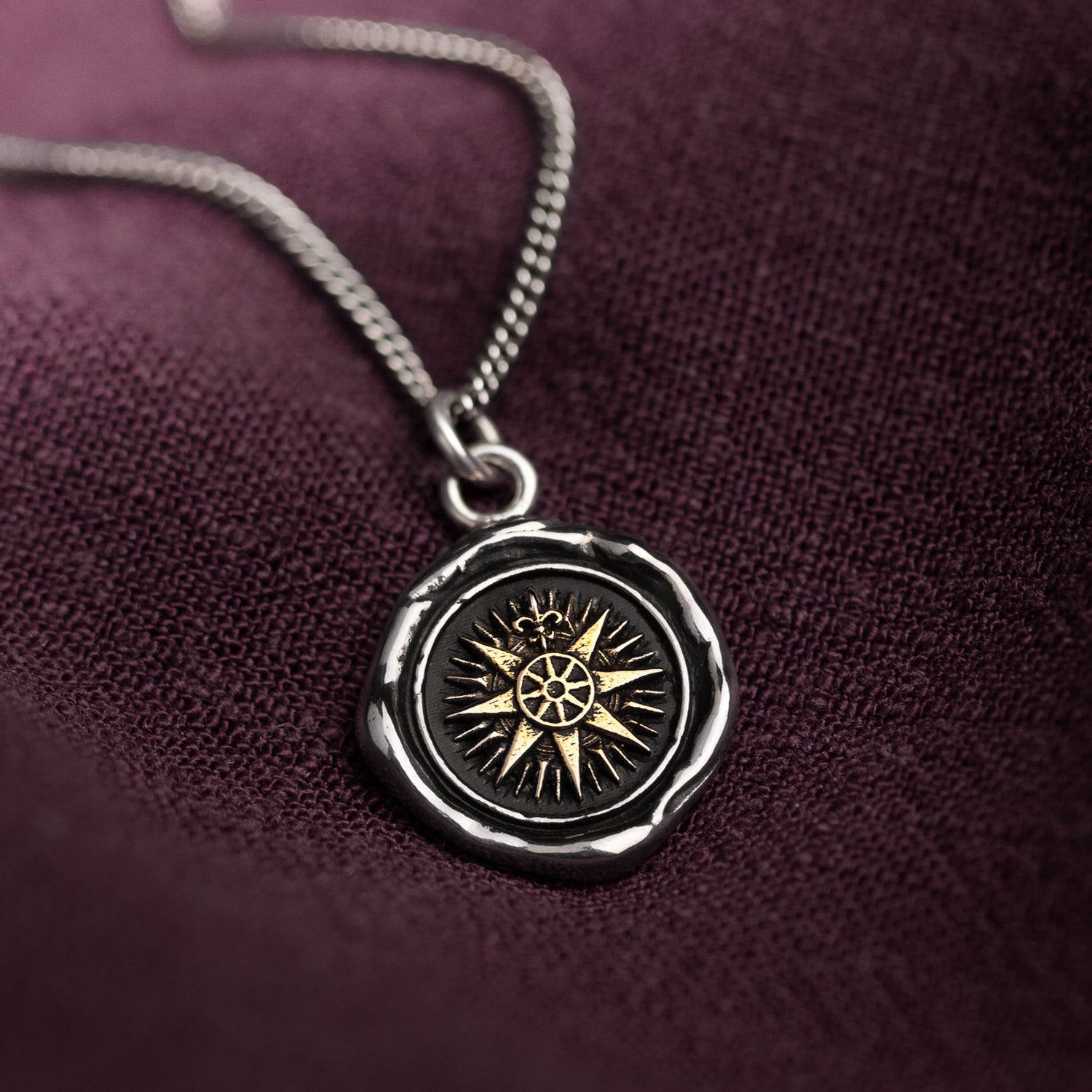 Direction 14K Gold on Silver Talisman