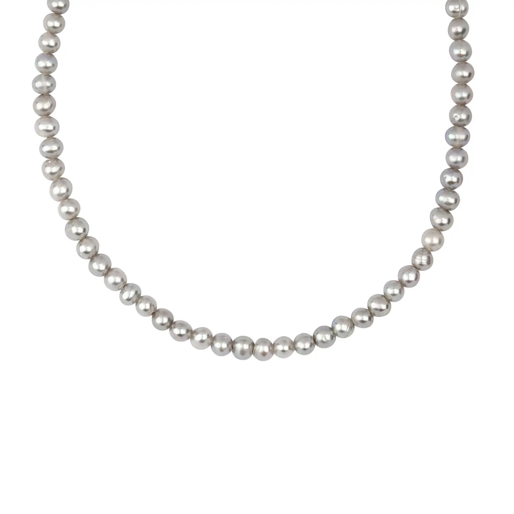 Dove Grey Pearl Faceted Stone Choker with Talisman Clip