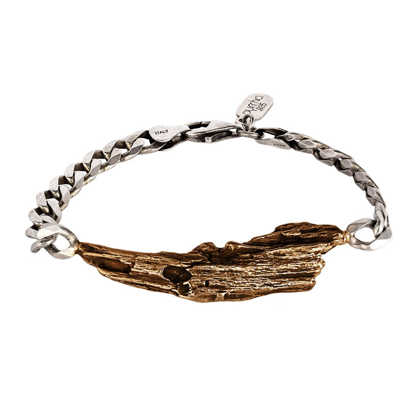 Driftwood Horn Wide ID Bracelet - Bronze