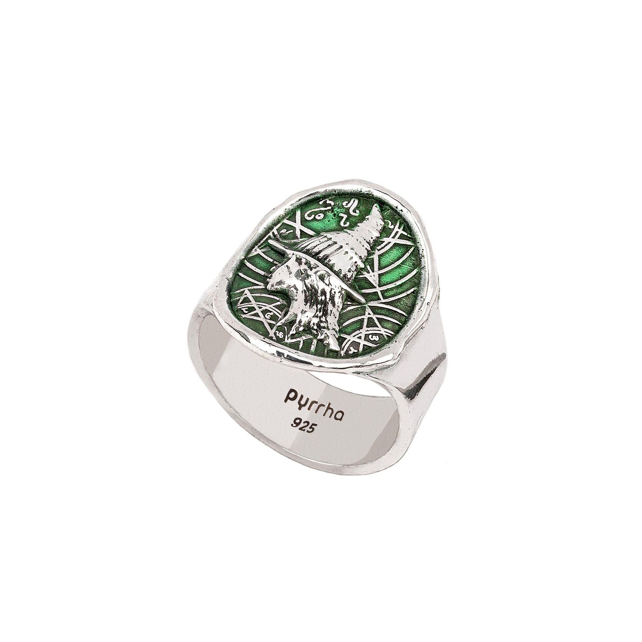 Elphaba Cigar Band Ring - Wicked Green