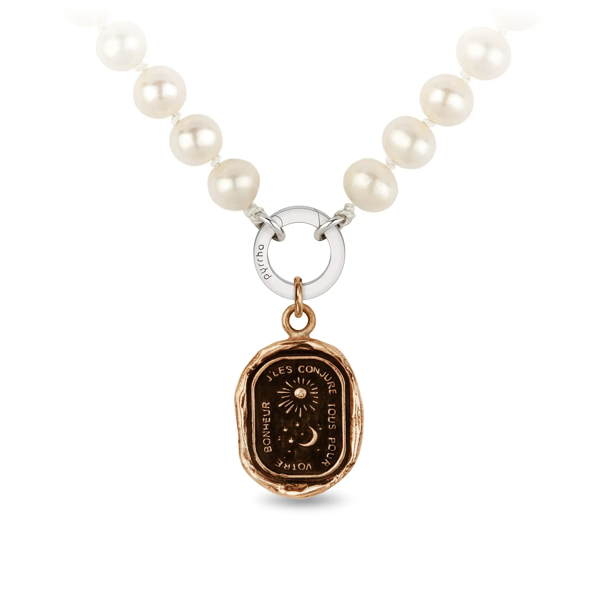 Everything For You Knotted Freshwater Pearl Necklace - Bronze