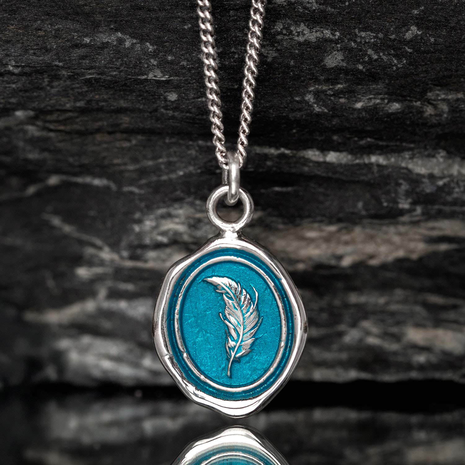 Feather Talisman - Capri Blue