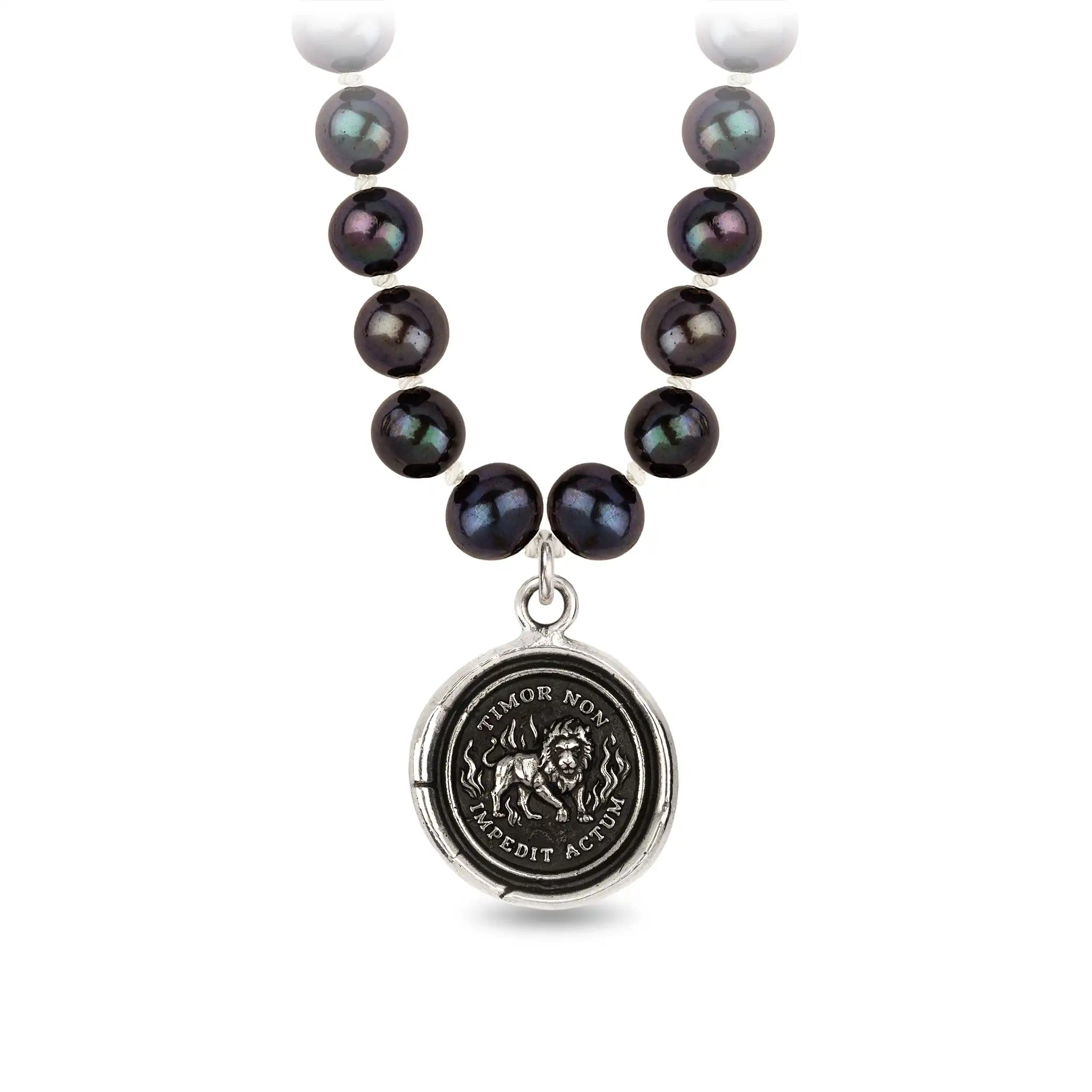 Feel the Fear Freshwater Pearl Necklace - Peacock Black