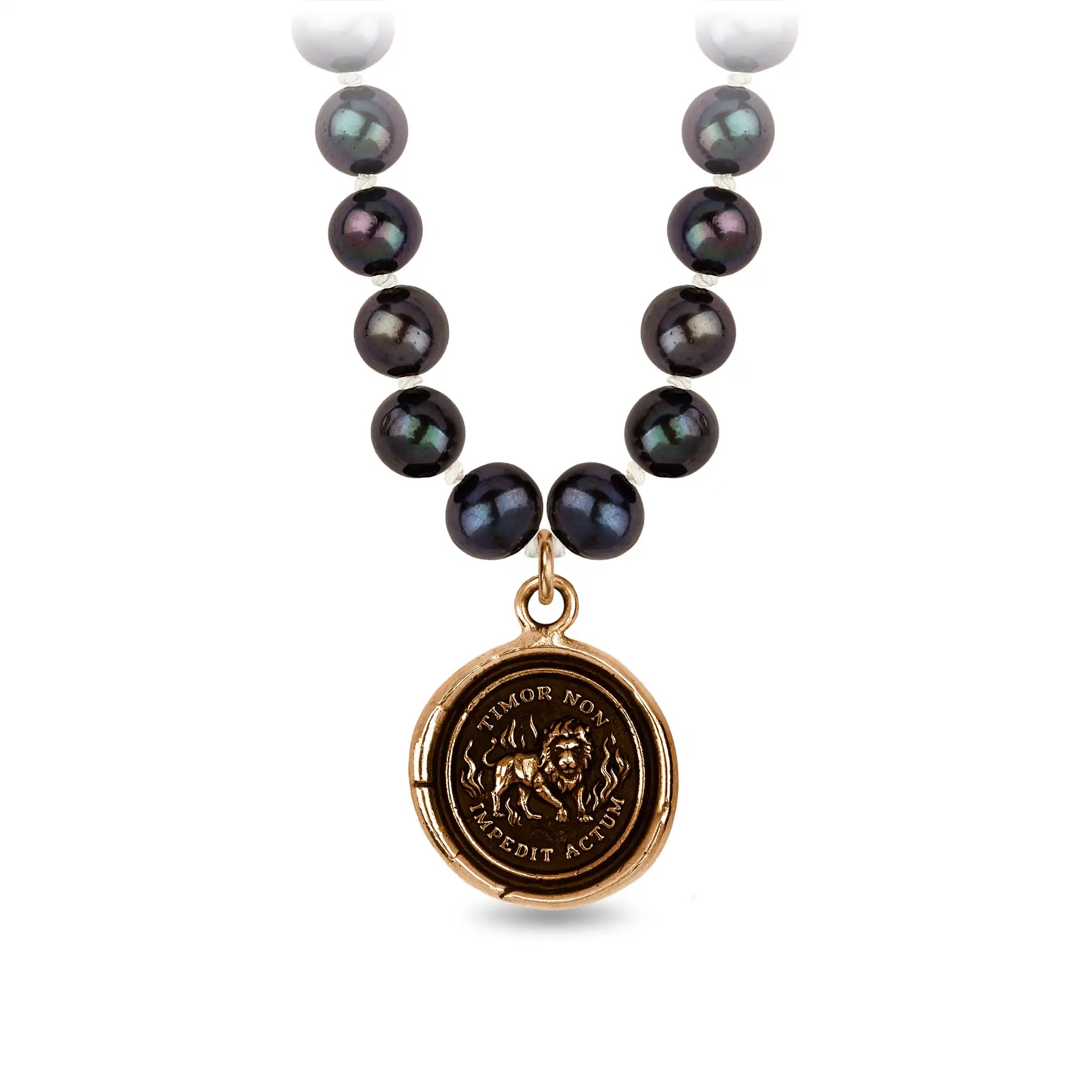 Feel the Fear Freshwater Pearl Necklace - Peacock Black