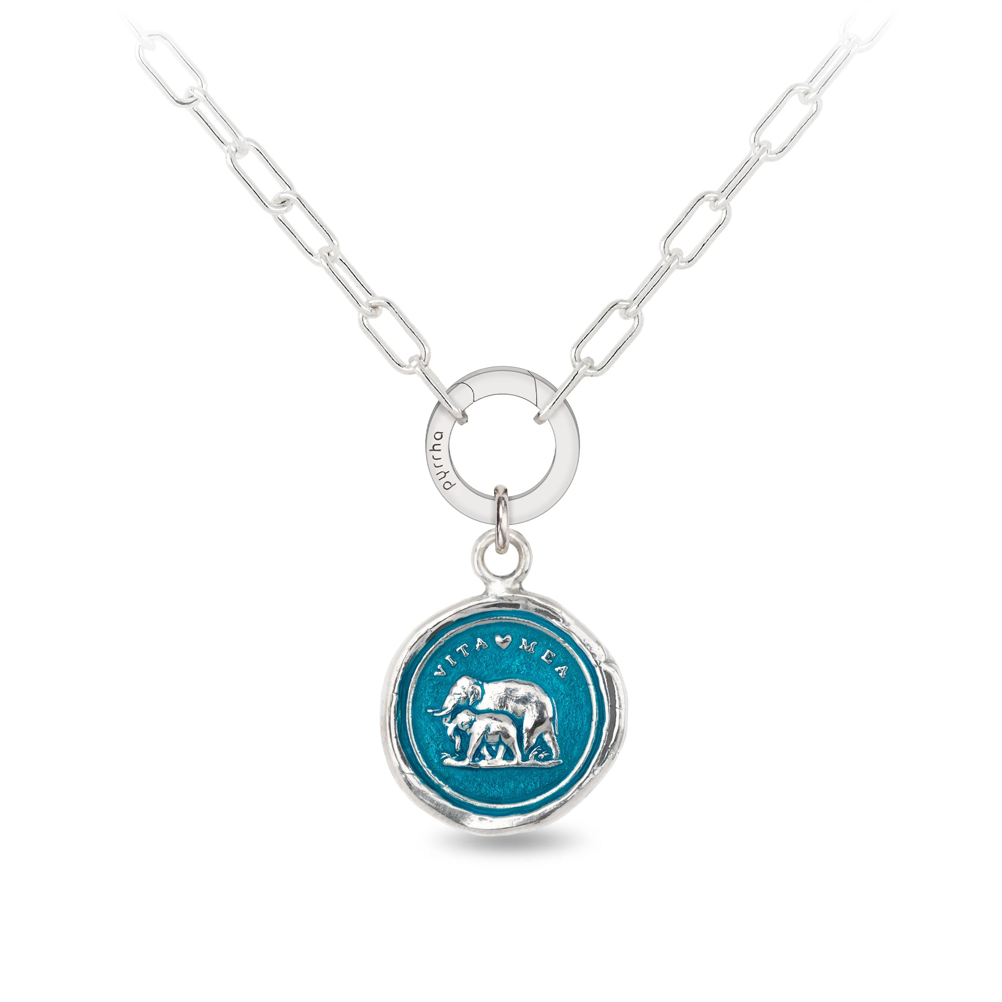 My Life Small Paperclip Chain Necklace - Capri Blue