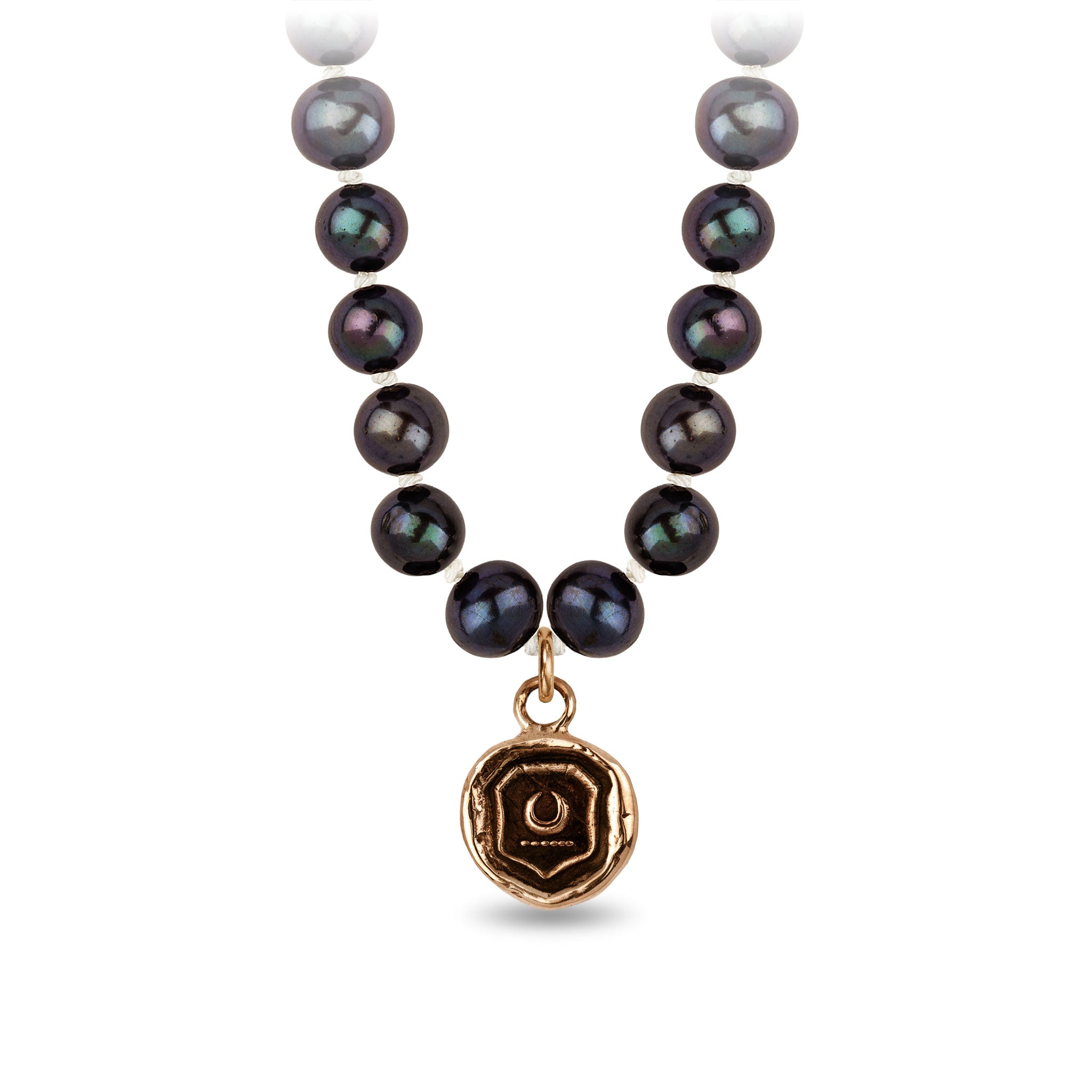 New Beginnings Freshwater Pearl Necklace - Peacock Black - Bronze