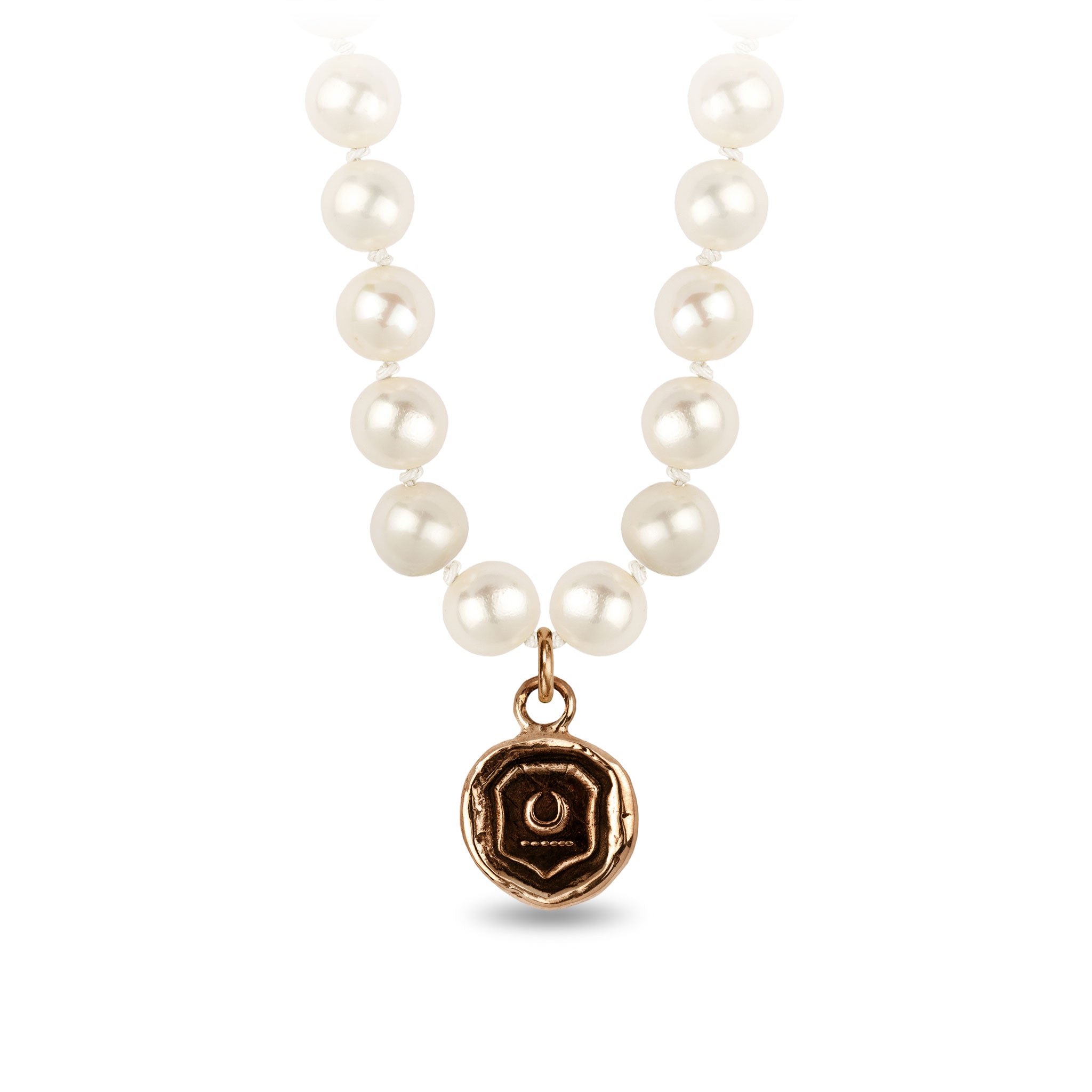 New Beginnings Freshwater Pearl Necklace - Ivory - Bronze