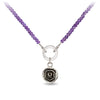 Amethyst Faceted Stone Choker with Talisman Clip