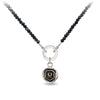 Black Spinel Faceted Stone Choker with Talisman Clip