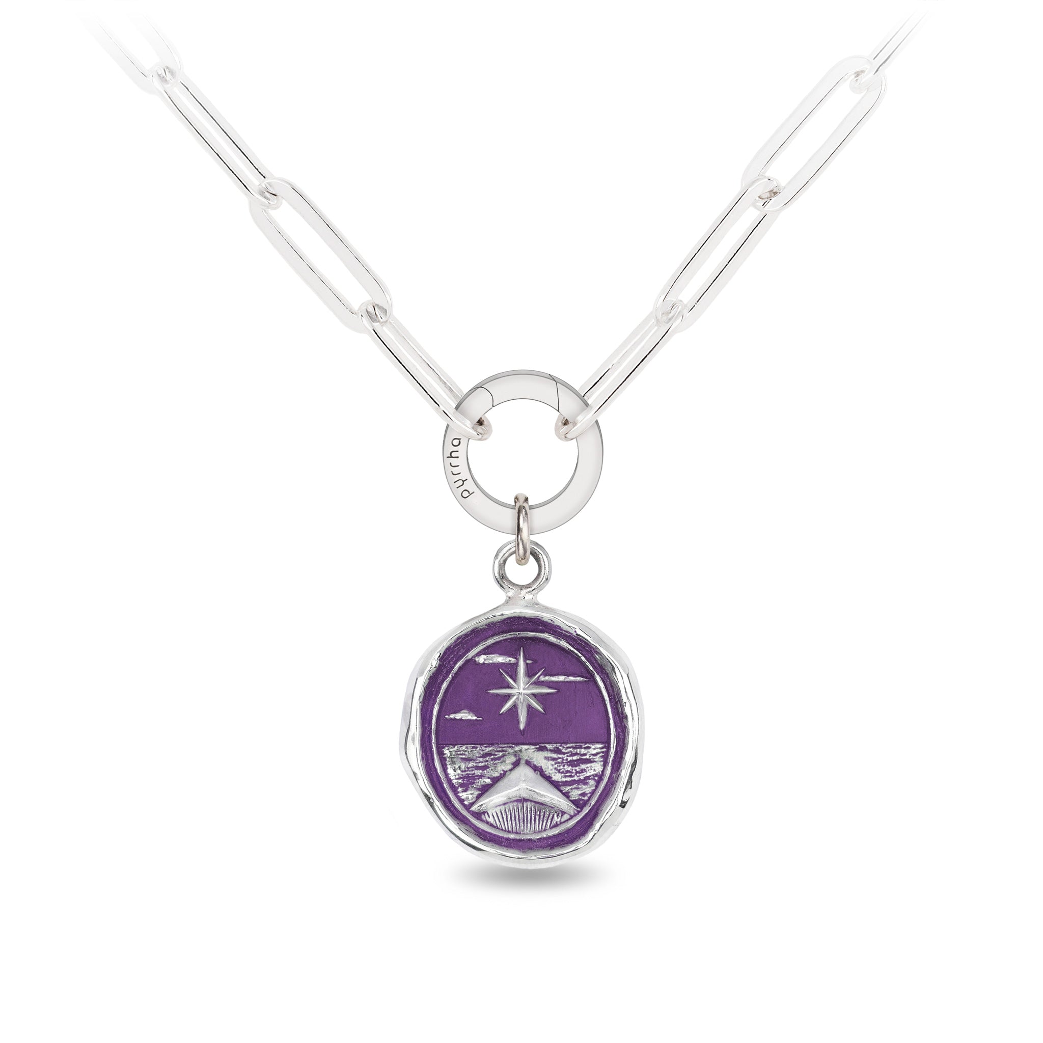 North Star Large Paperclip Chain Necklace - Mystic Violet
