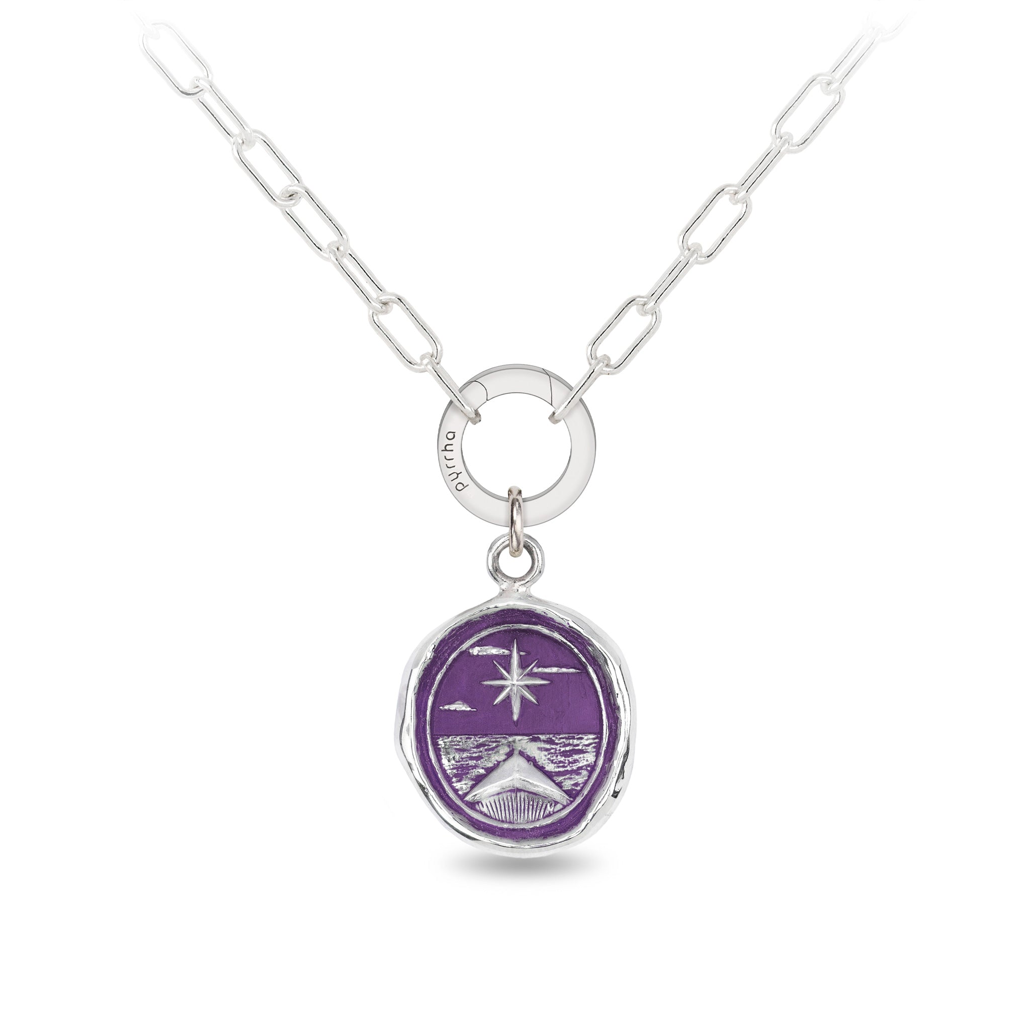 North Star Small Paperclip Chain Necklace - Mystic Violet