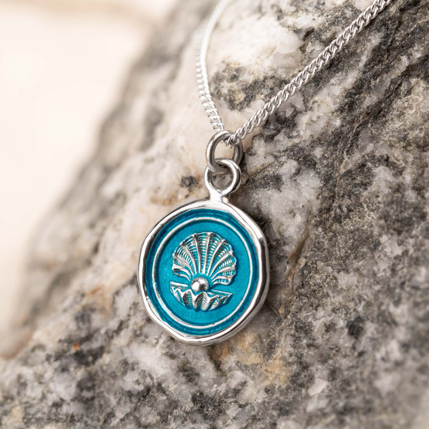 The World is Your Oyster Talisman - Capri Blue