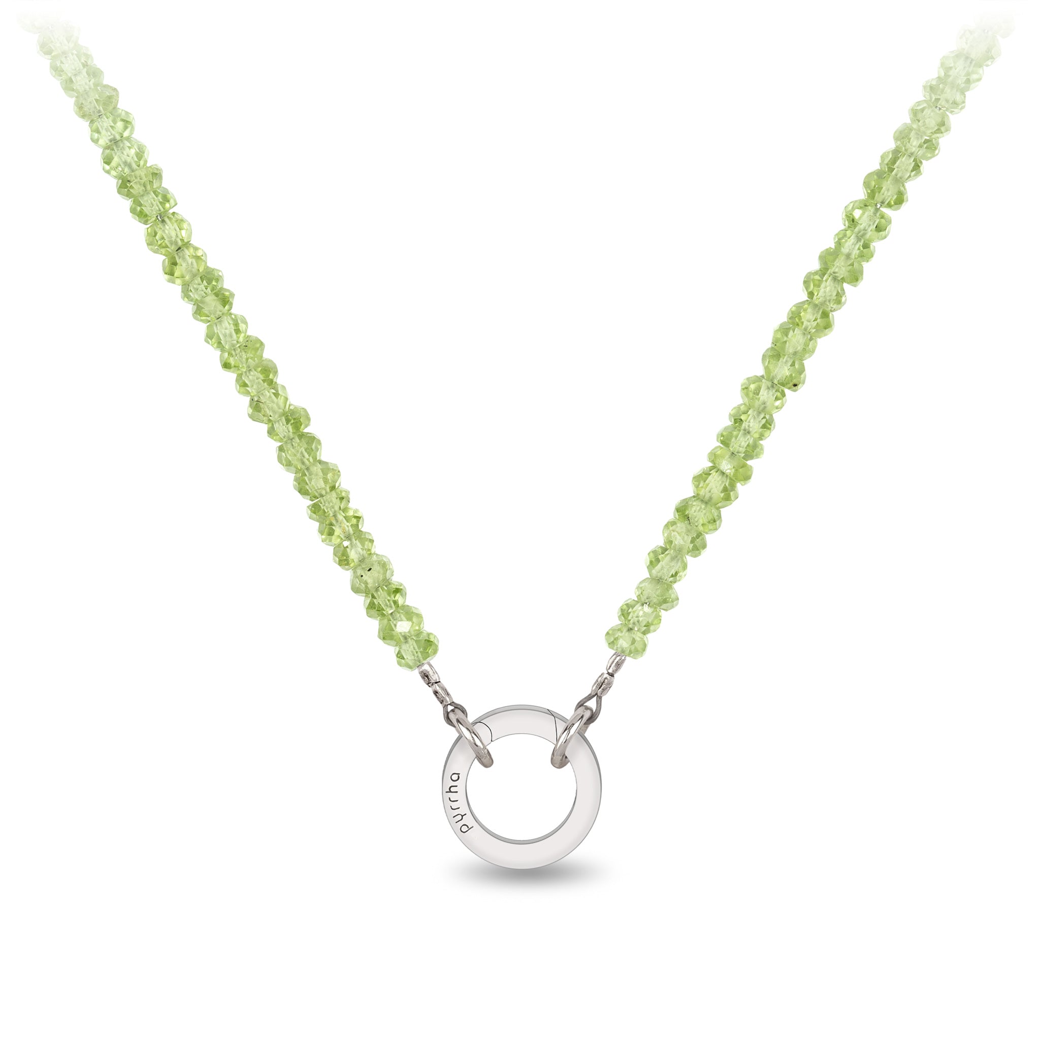 Peridot Faceted Stone Choker with Talisman Clip