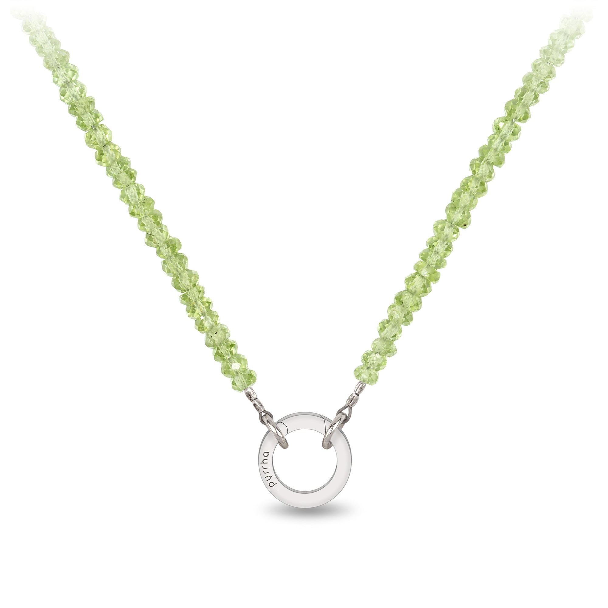 Peridot Faceted Stone Choker with Talisman Clip