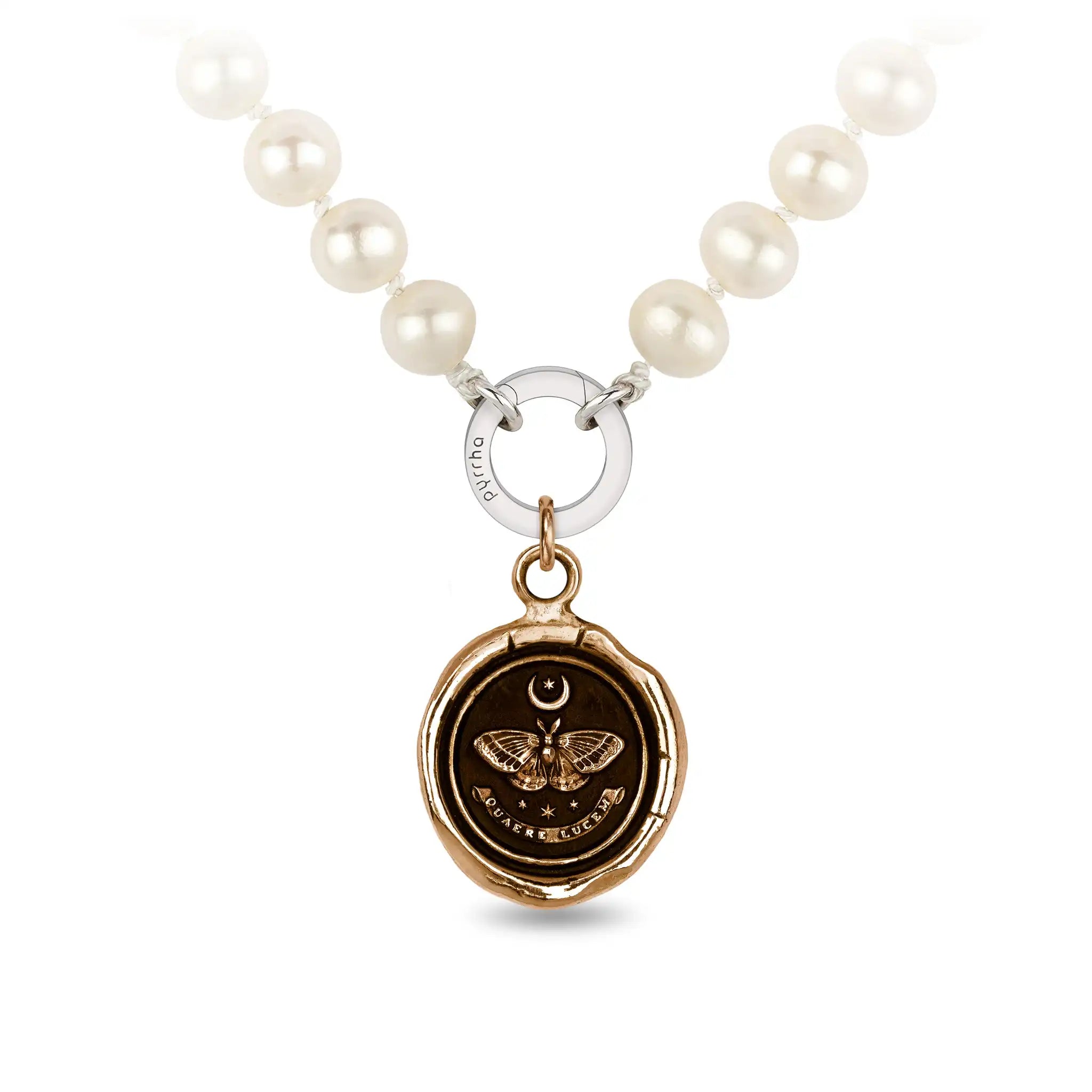 Seek the Light Knotted Freshwater Pearl Necklace - Bronze