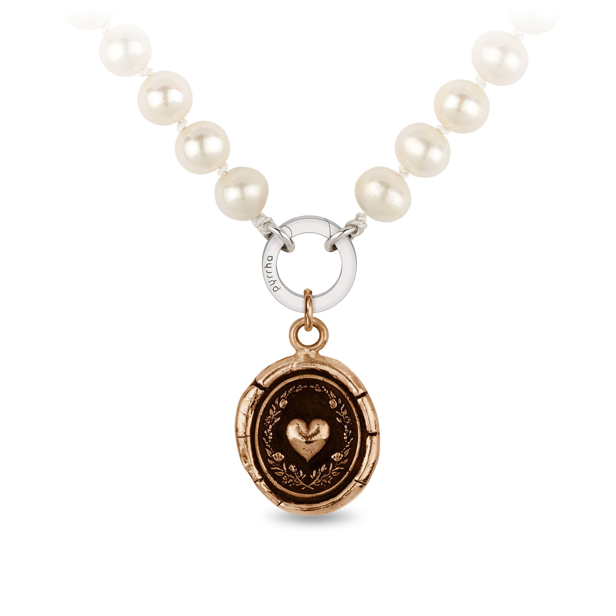 Self-Love Knotted Freshwater Pearl Necklace - Bronze
