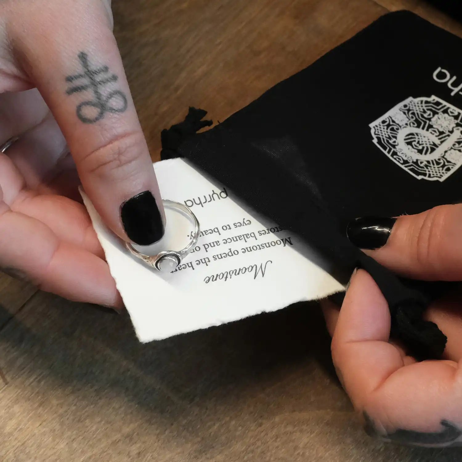 Moonstone Small Faceted Stone Talisman Ring