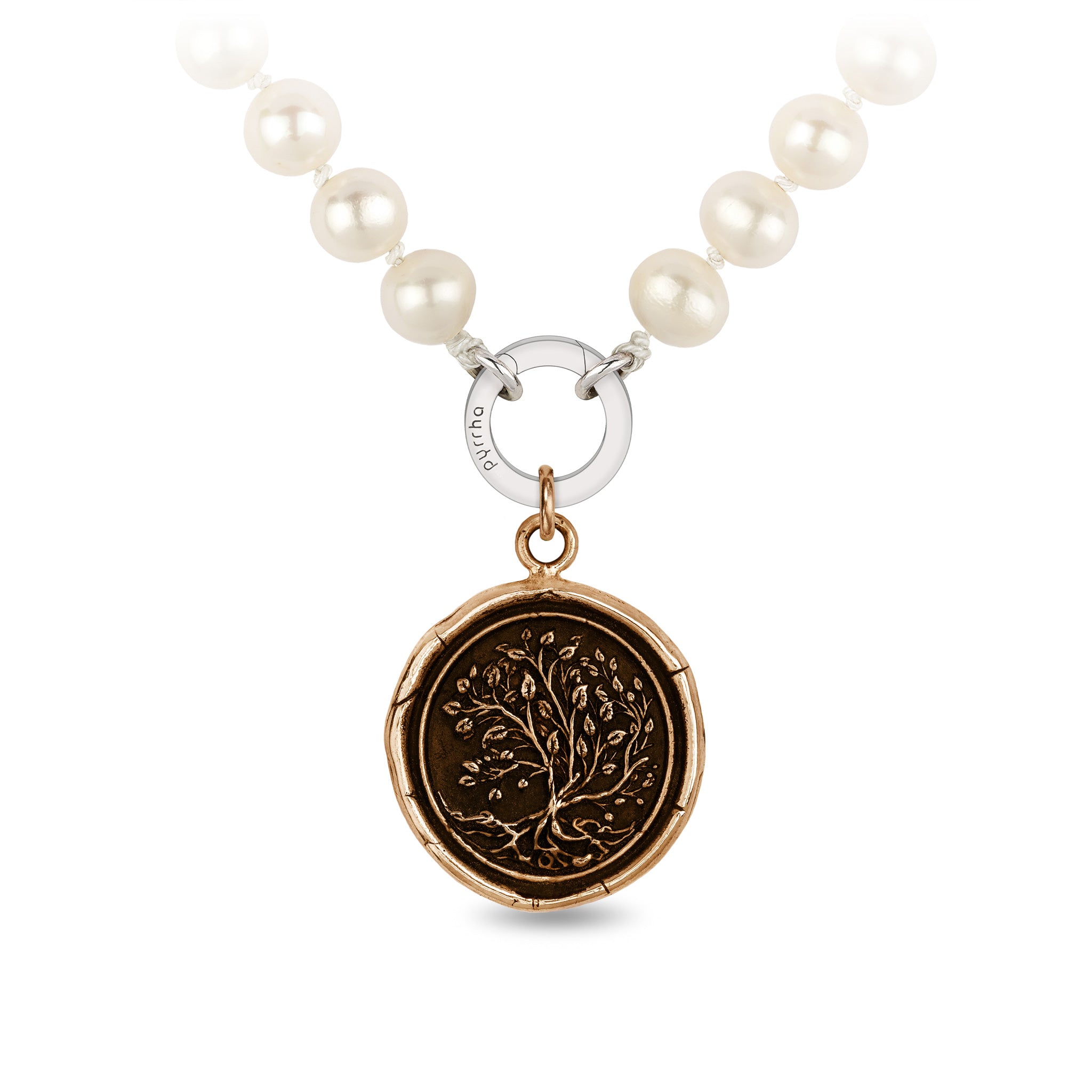 Tree of Life Knotted Freshwater Pearl Necklace