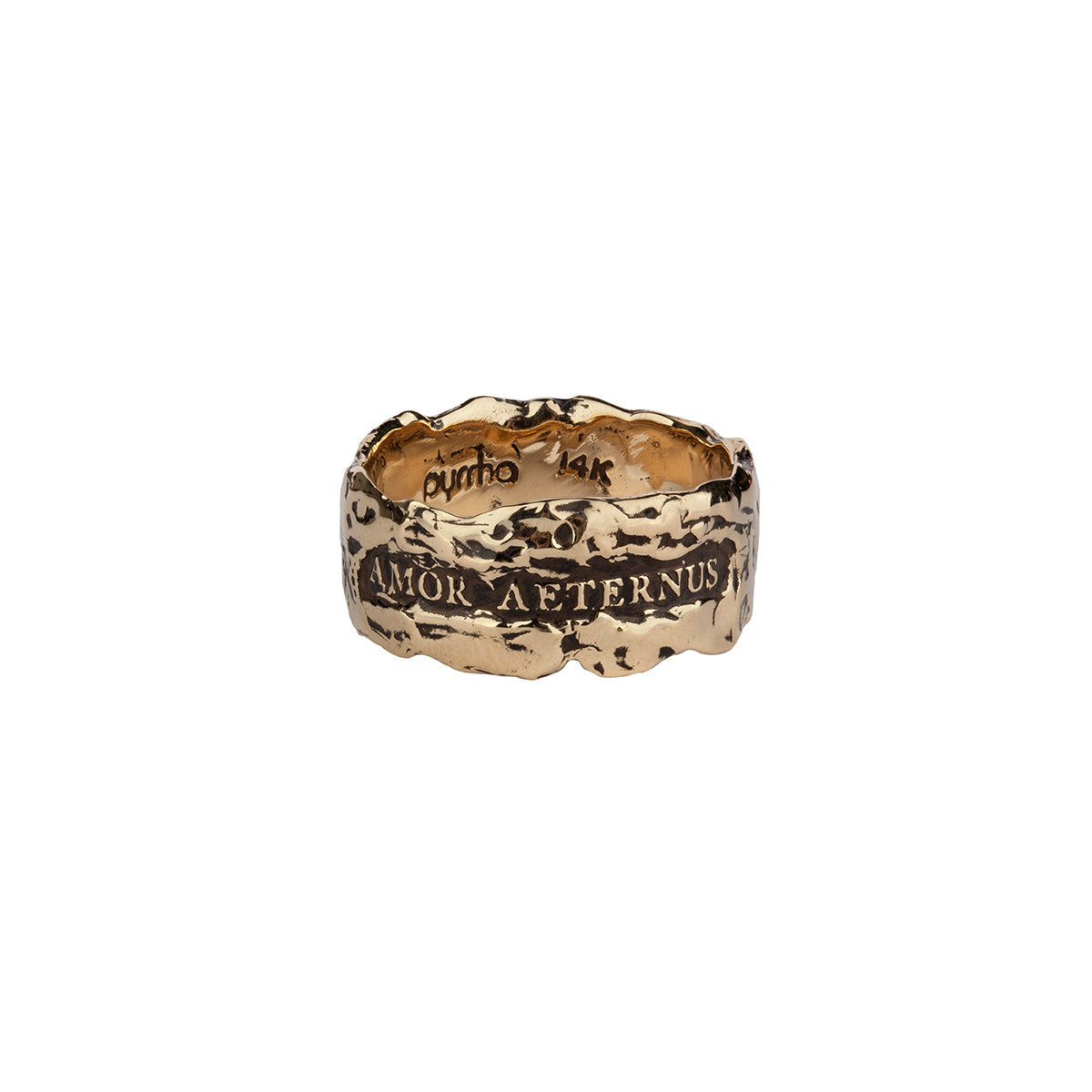 Eternal Love Wide 14K Gold Textured Band Ring