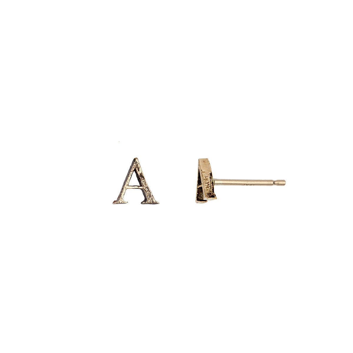 Letter 14K Gold Stud